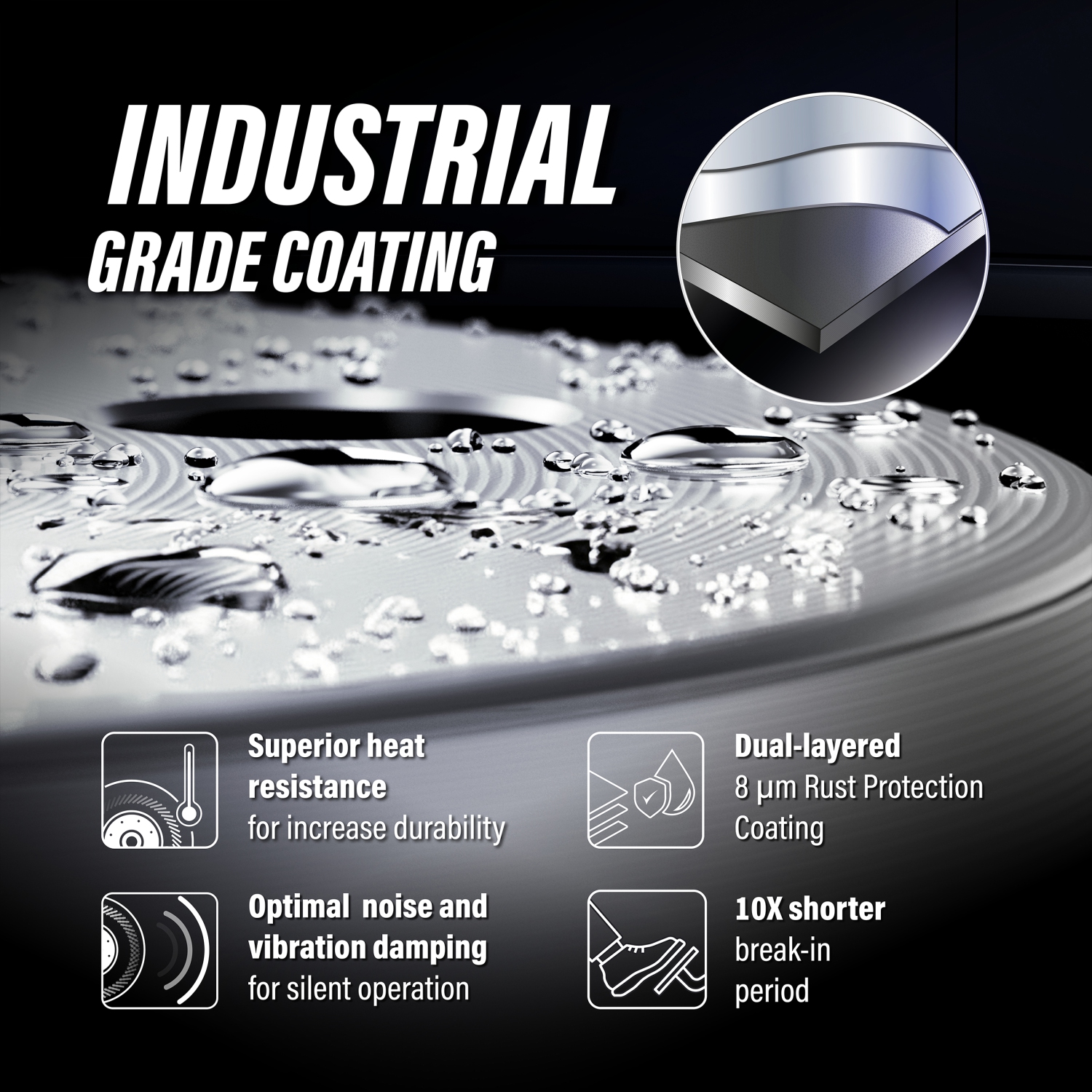 Moyeu de disque de frein avant à revêtement semi-métallique pour Ford Econoline Super Duty KGA-105541