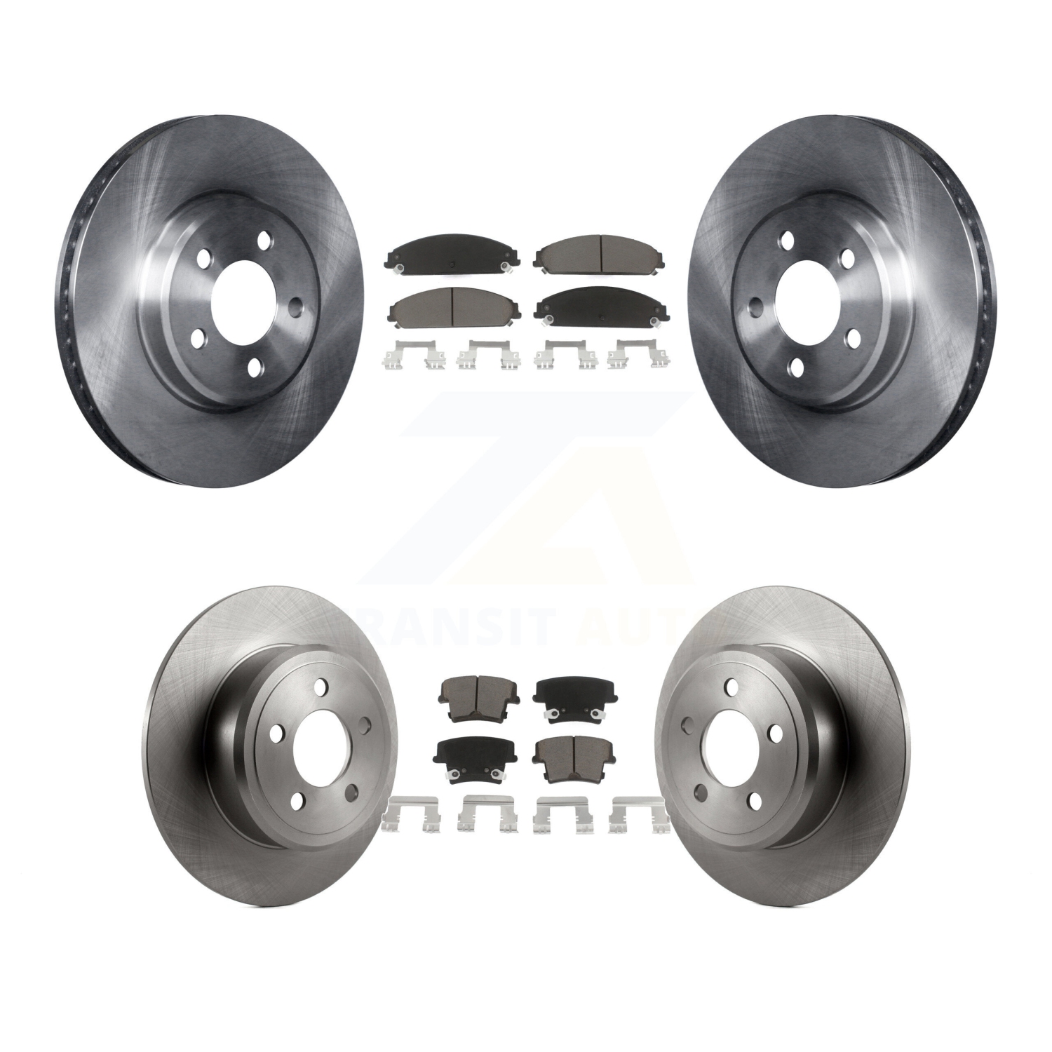 Front Rear Disc Brake Rotors And Ceramic Pad Kit For 2019-2021 Chrysler 300 RWD with 5.7L K8C-100770