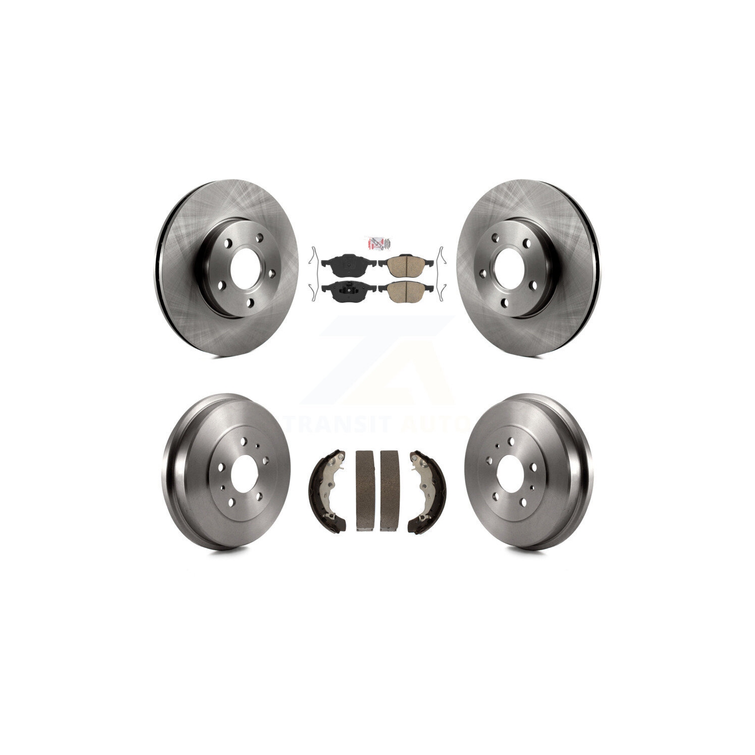 Disques de frein à disque arrière avant, plaquettes en céramique et tambour pour Ford Focus K8&nbsp;A-105007