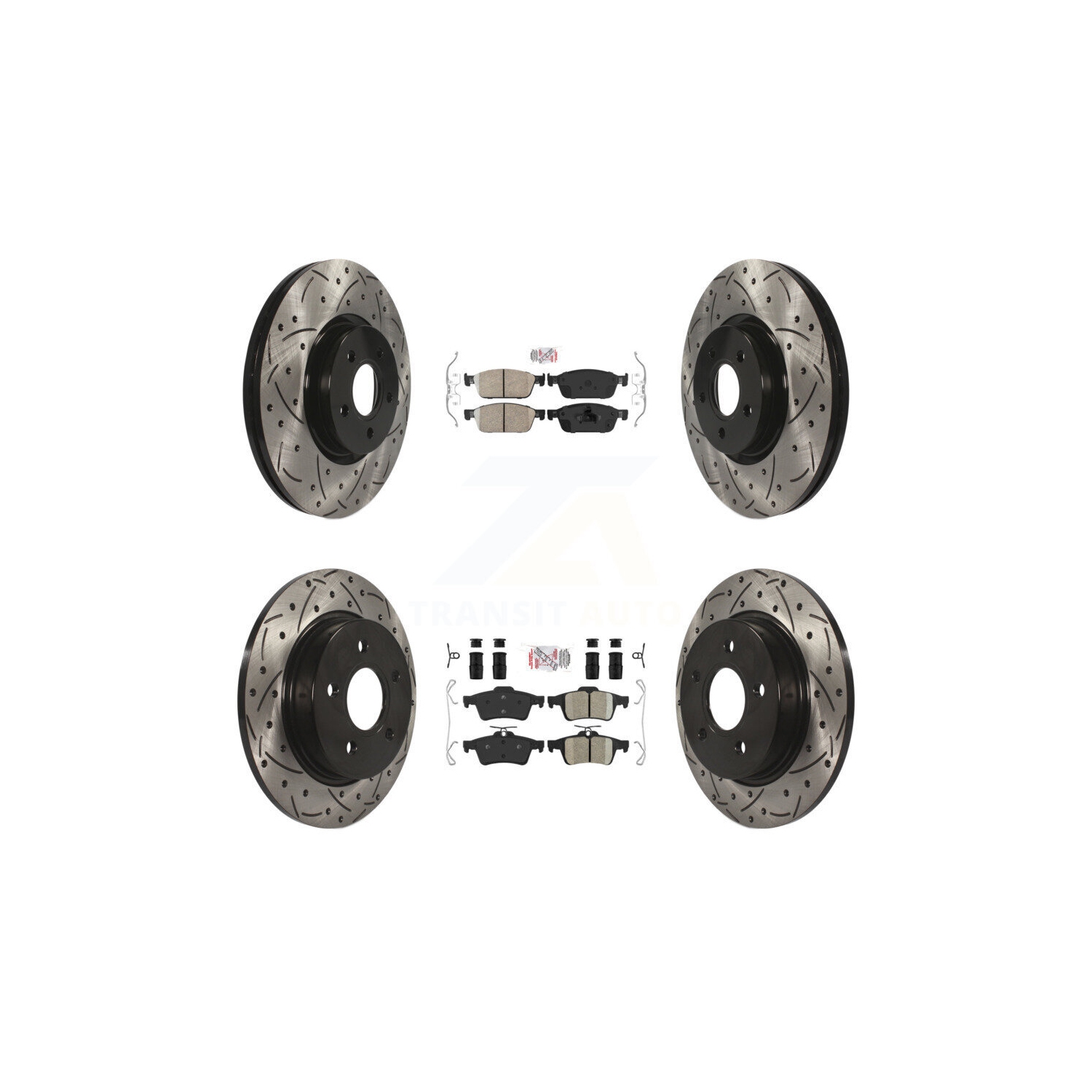 Disque de frein à fente de perceuse avant arrière revêtu de céramique pour Ford Focus ST KDA-100962 2013-2018