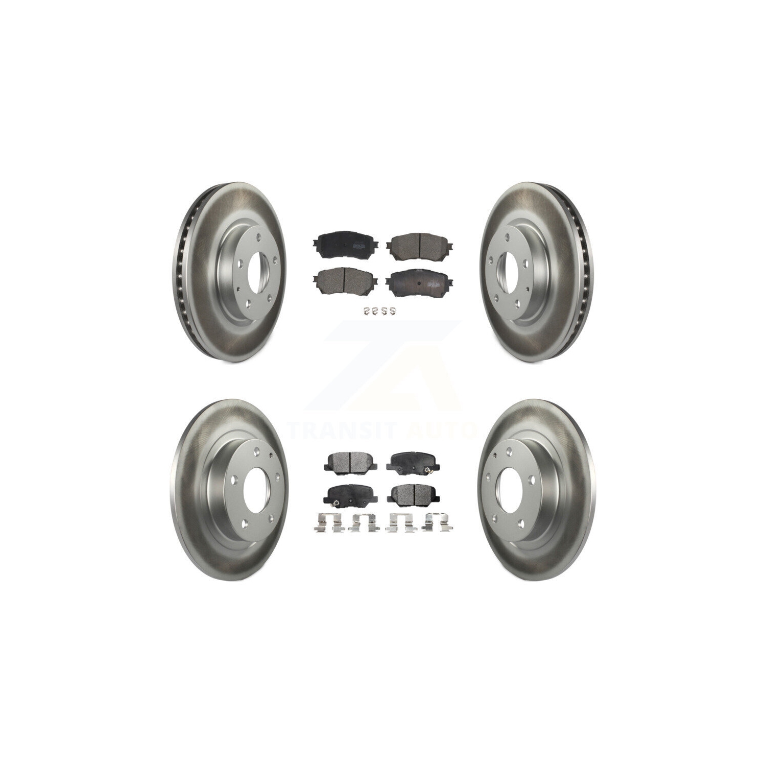 Front Rear Coated Disc Brake Rotors And Ceramic Pads Kit For Mazda 6 KGT-101213