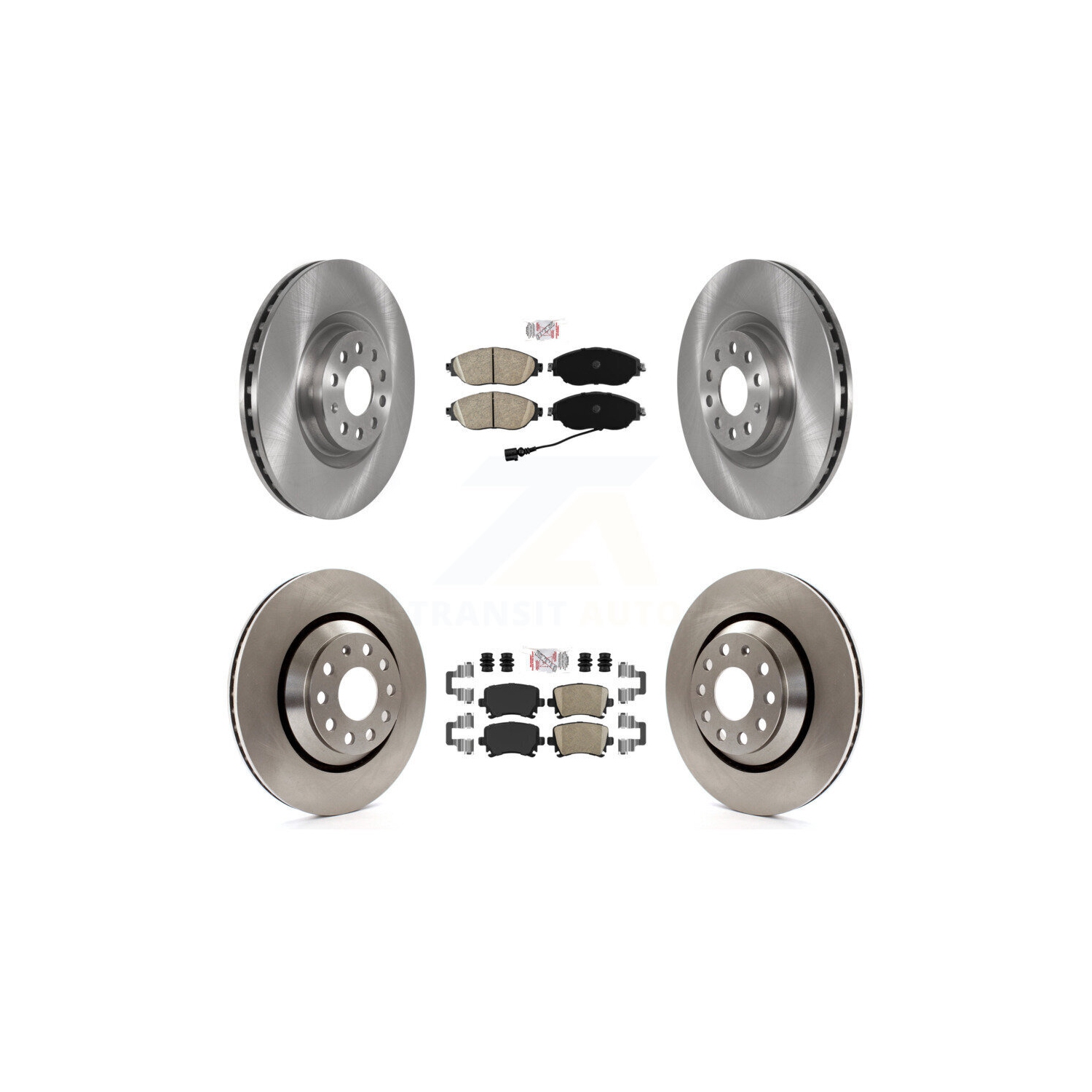 Front Rear Ceramic Pads And Disc Brake Rotors Kit For Volkswagen GTI K8A-103318