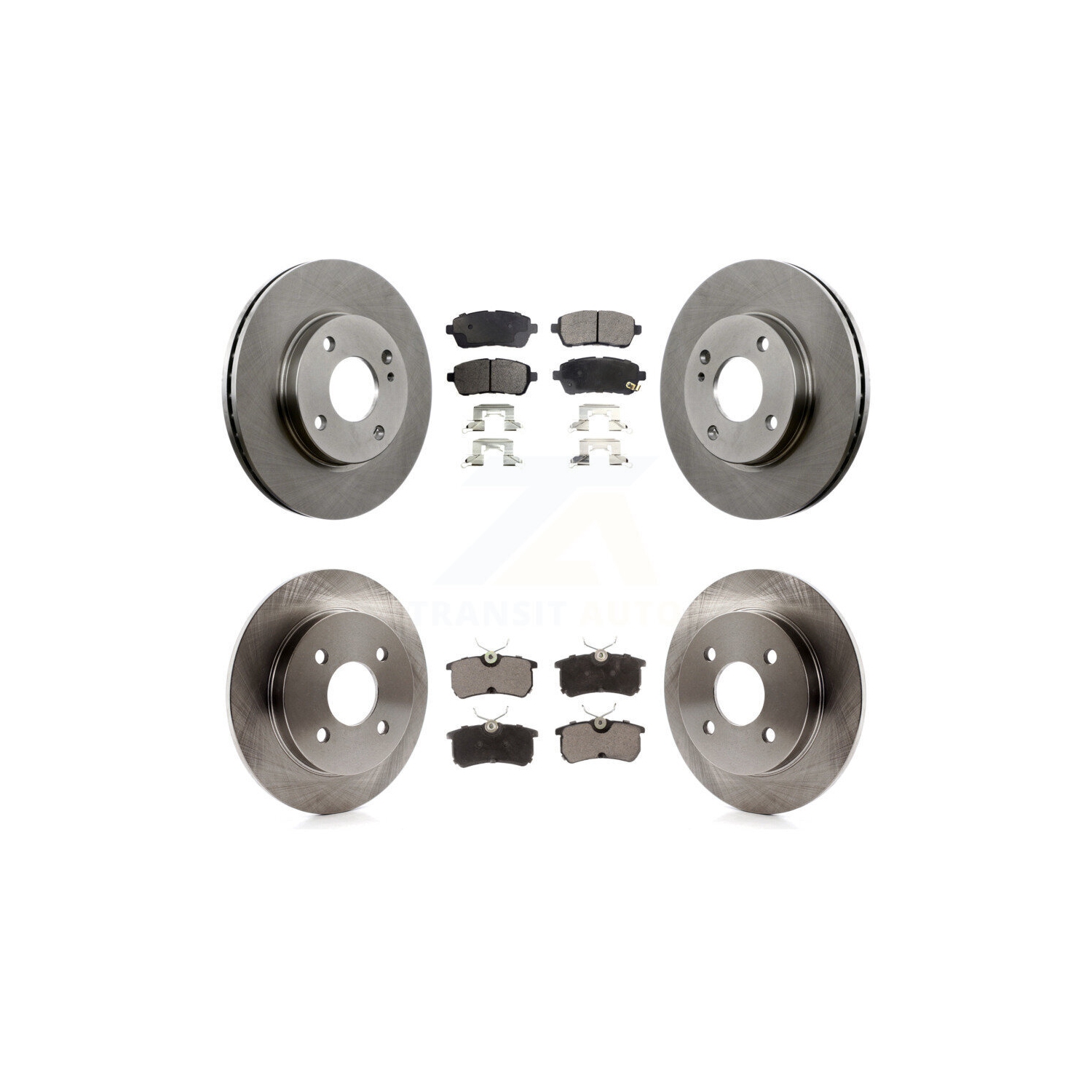 Front Rear Disc Brake Rotors And Ceramic Pads Kit For Ford Fiesta K8T-100969