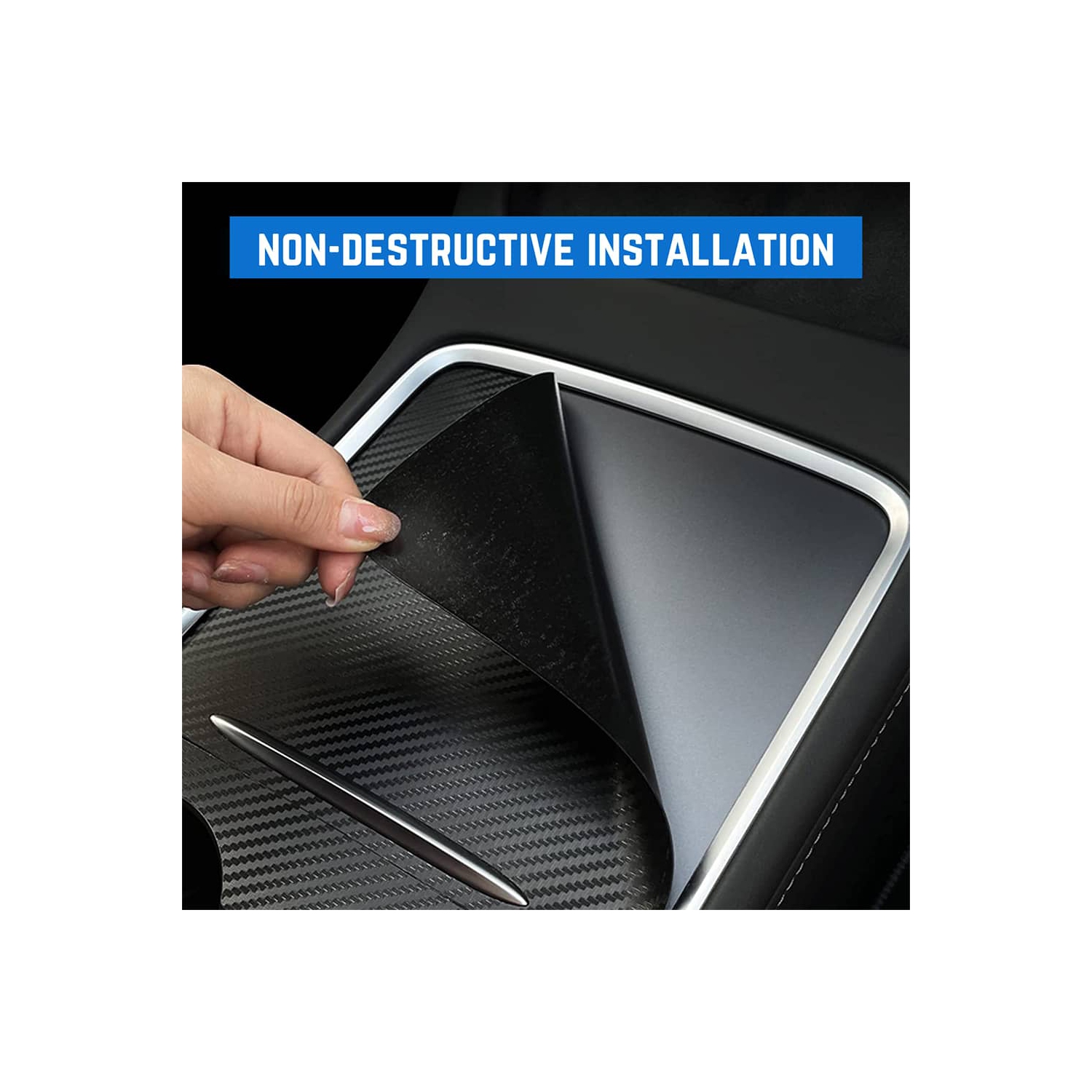 Tesla Model 3 Model Y Center Console Ultra Slim Cover Kit ABS Carbon Fiber Pattern Center Console Protector Accessories