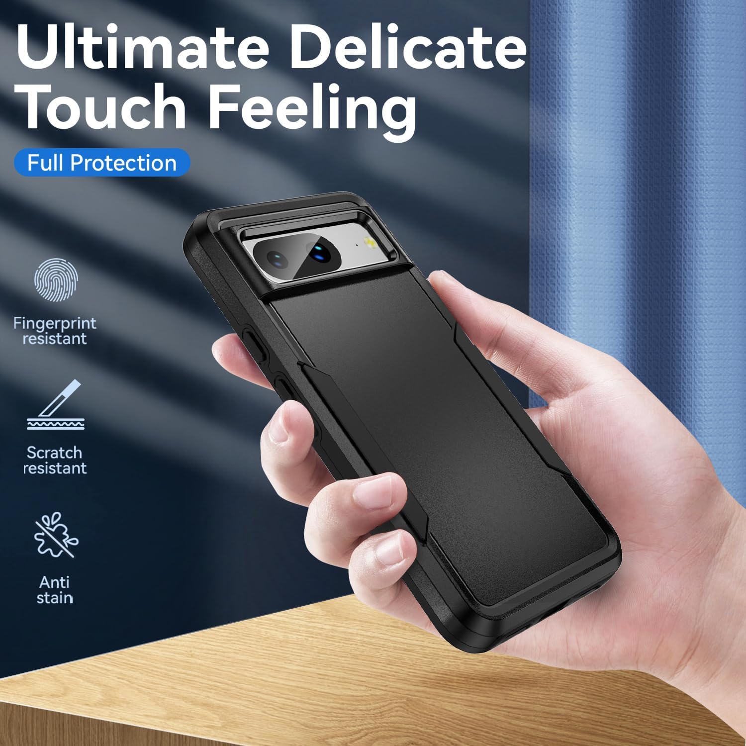 【CSmart】 Dual Layers Heavy Duty Rubber Armor Bumper Hard Case Cover for Google Pixel 8, Midnight Green