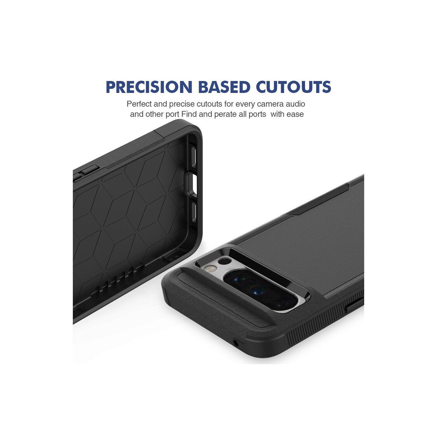 【CSmart】 Dual Layers Heavy Duty Rubber Armor Bumper Hard Case Cover for Google Pixel 8 Pro, Midnight Green