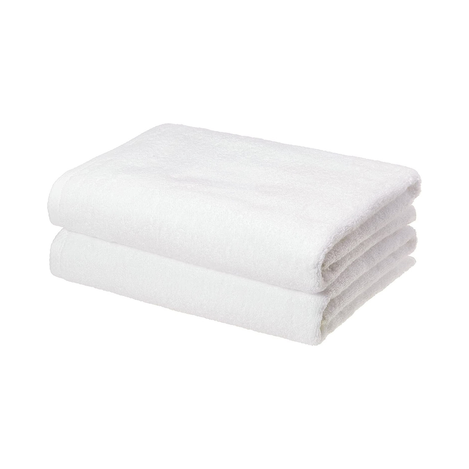 AmazonBasics 30x54 Inches 100% Cotton Premium Luxury Quick-Dry Bath Towels Set of 2 - White