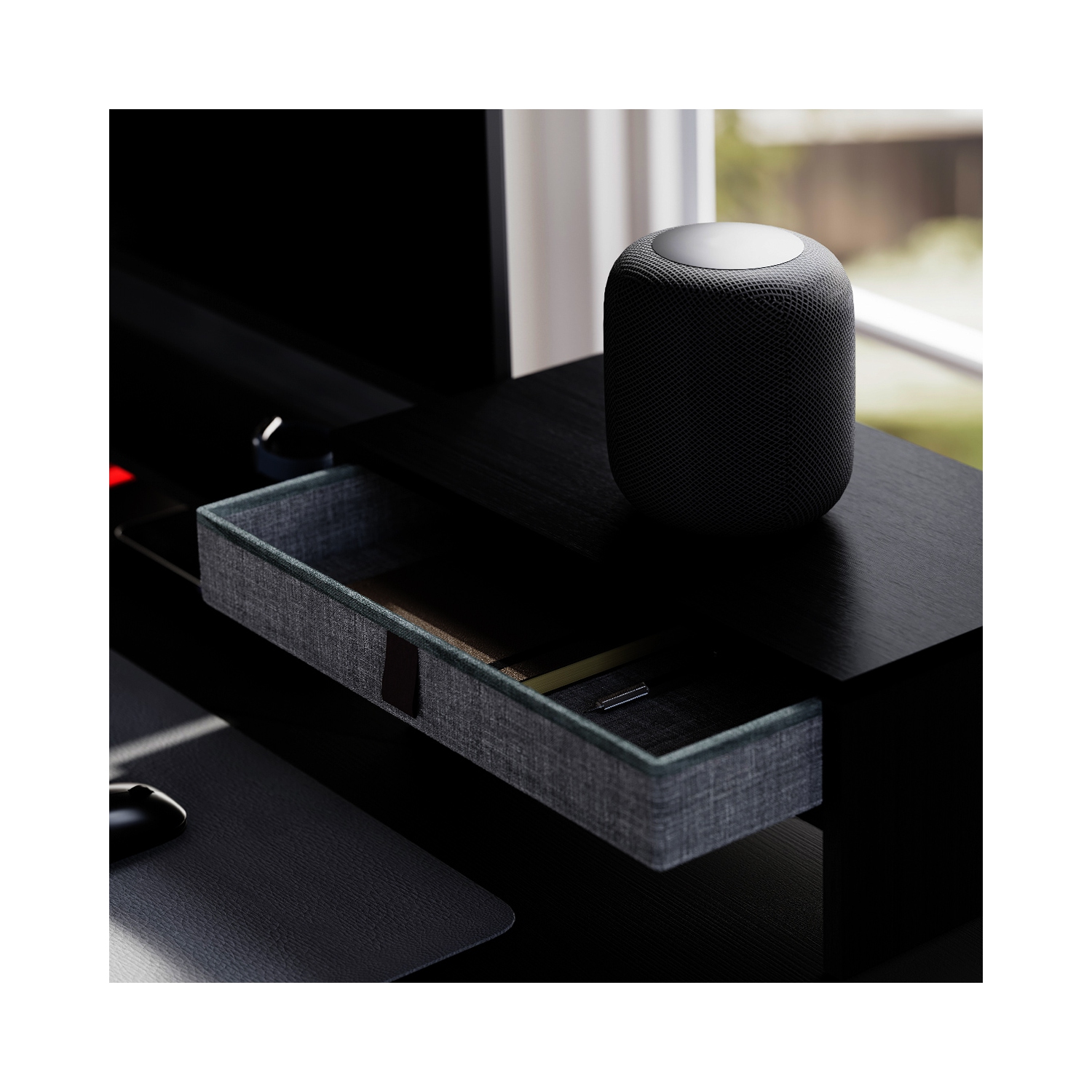 Socle pour moniteur d'ordinateur de Fenge avec tiroir pour 2 ou 3 moniteurs, support pour portable de bureau à longueur et angle réglables,