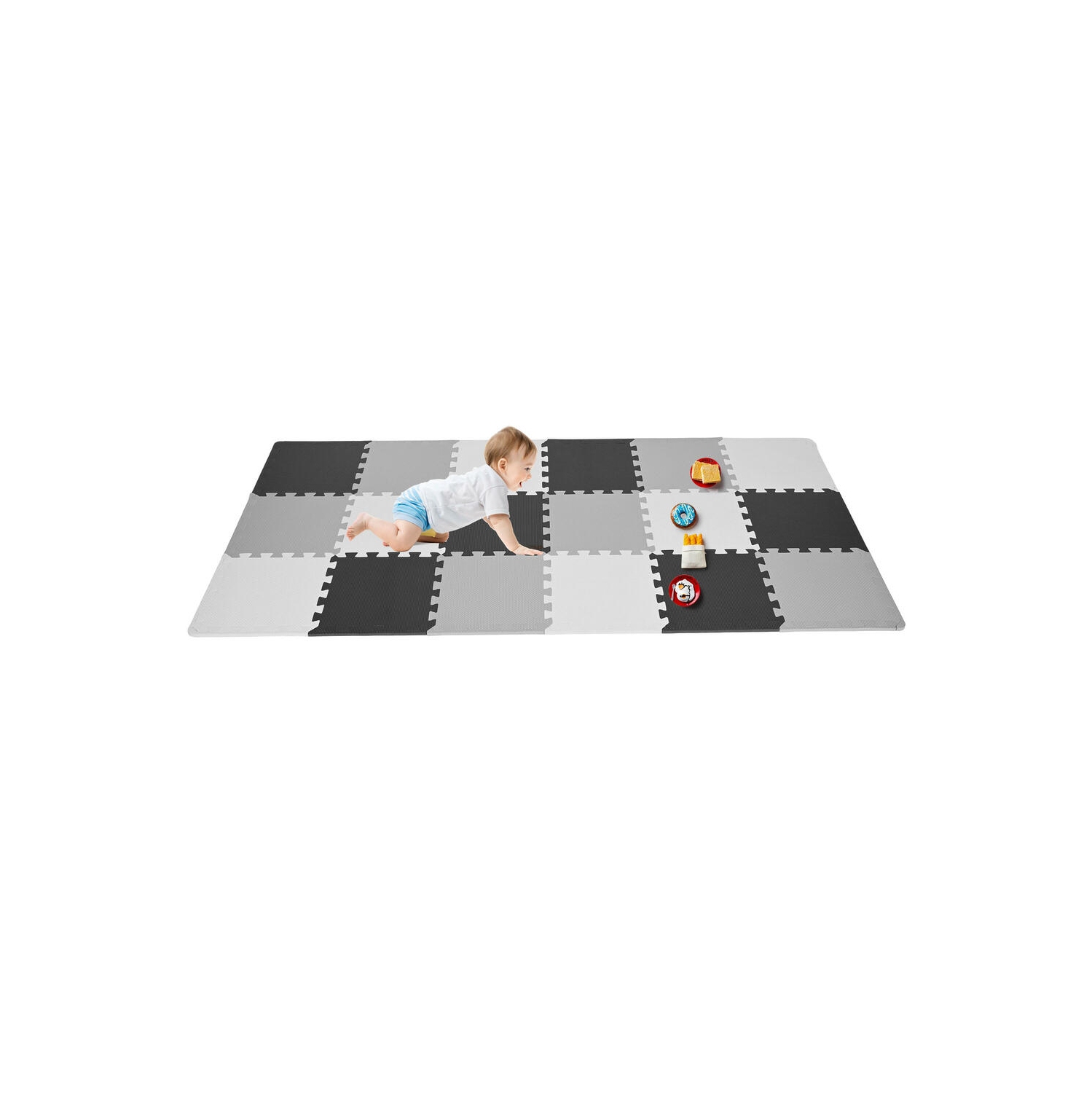 18pcs 1.62 Sqm Puzzle Portable Baby Playmats , EVA Foam Play Mat Crawling Floor Mats for Kids Toddler, Assembled Size 71.38" x 36.42"