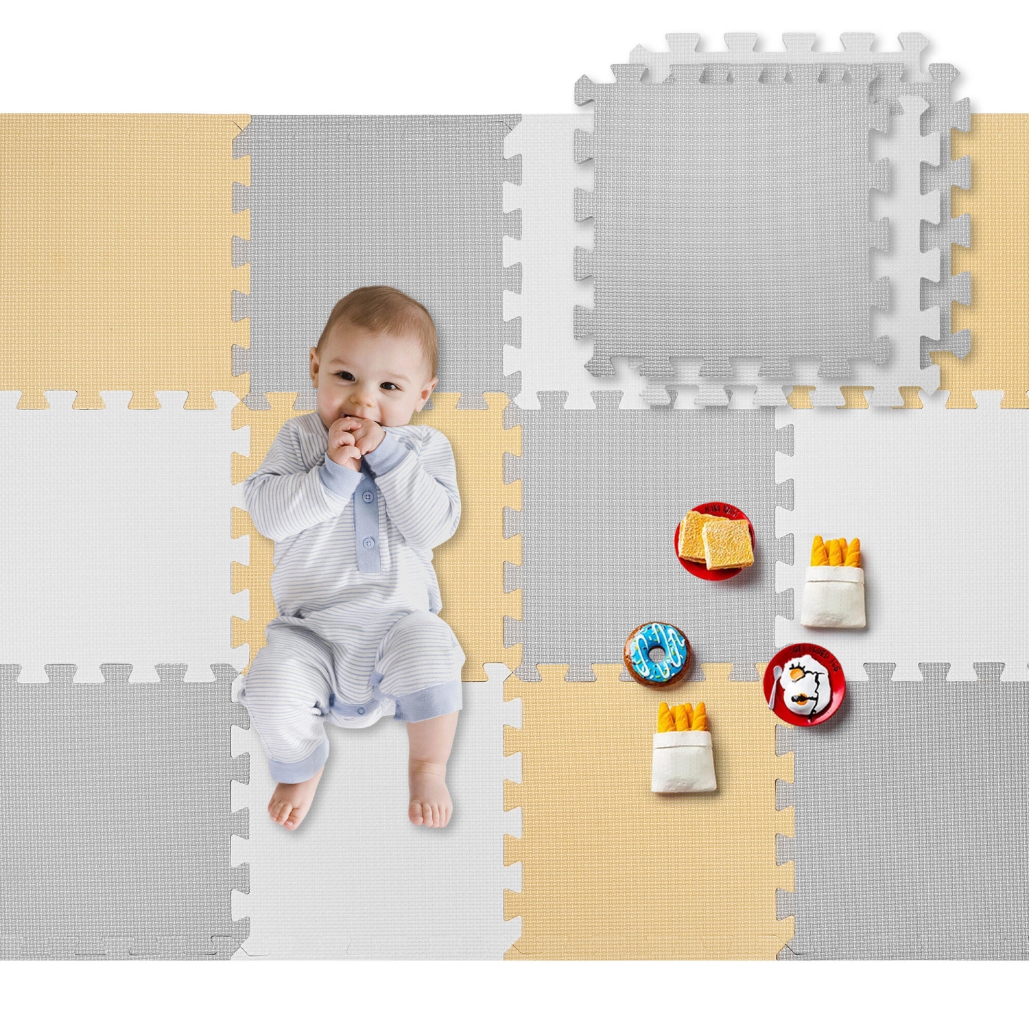 18pcs 1,62 – Tapis de jeu casse-tête pour bébé SQM, tapis de jeu en mousse EVA de 71,38 x 36,42 po, assemblé, pour tout-petit