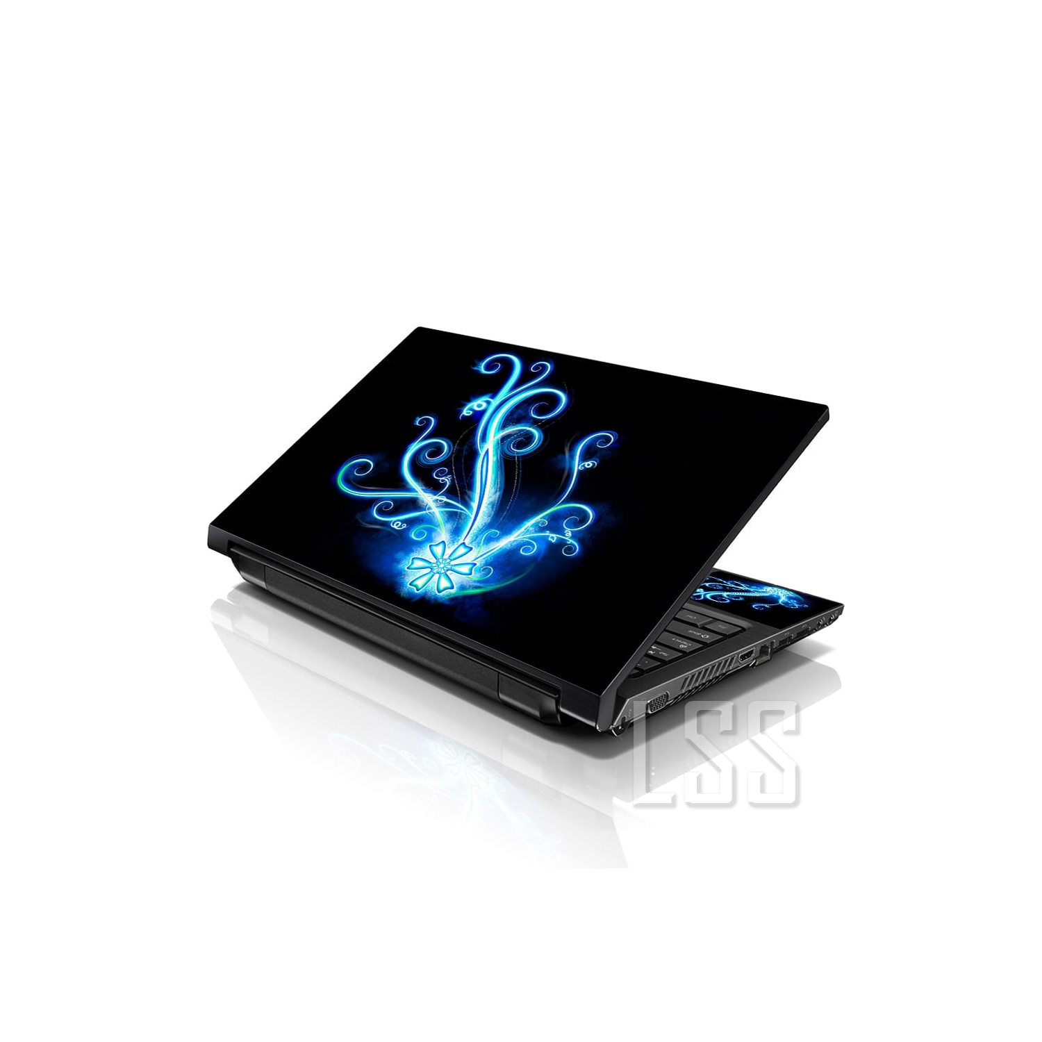 LSS 15 15.6 Inches Laptop Notebook Skin Sticker with 2 Wrist Pads - Reusable Cover Protector Vinyl Sticker Cover Decal Fits 13" - 16" - Abstract Glow