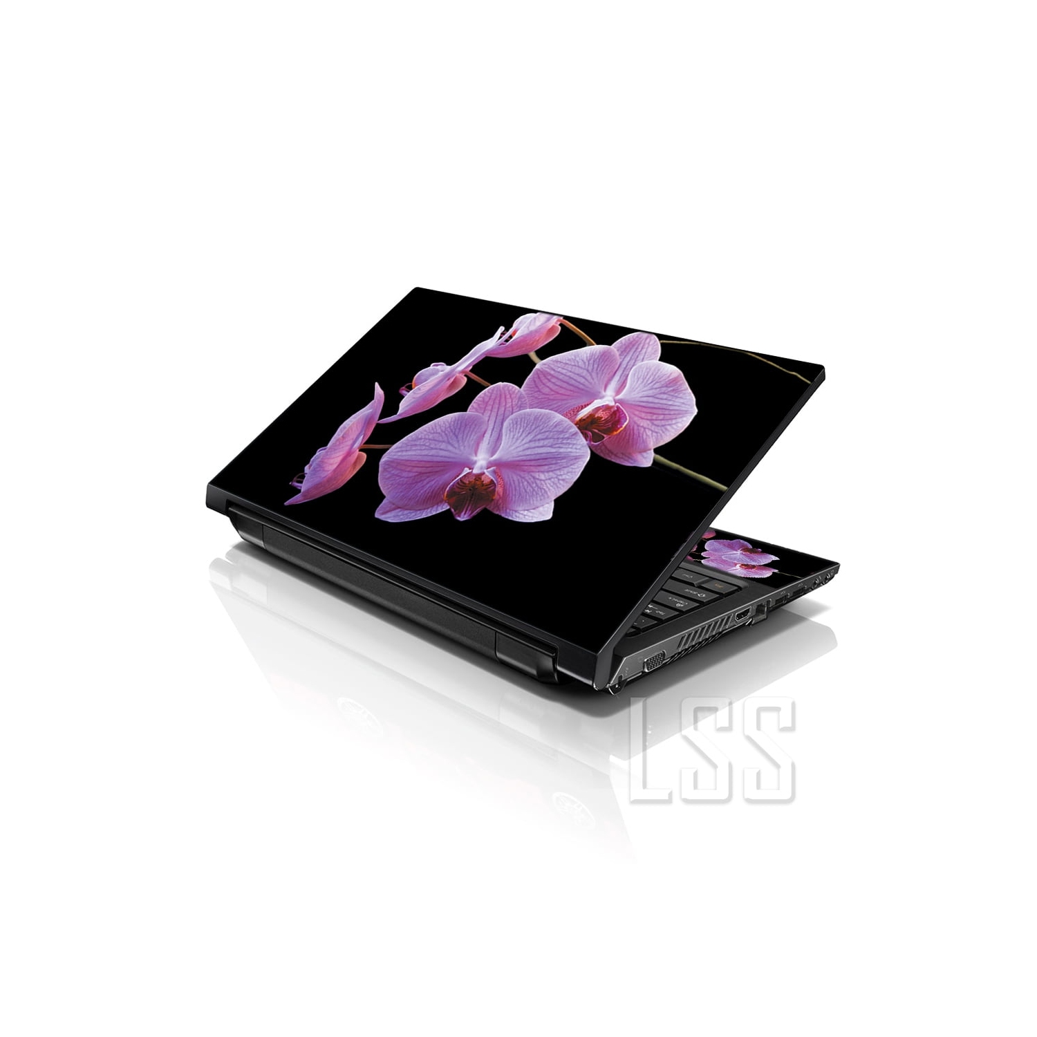 LSS 17 17.3 Inches Laptop Notebook Skin Sticker with 2 Wrist Pads - Reusable Cover Protector Vinyl Sticker Cover Decal Fits 17" - 19" - Flowers