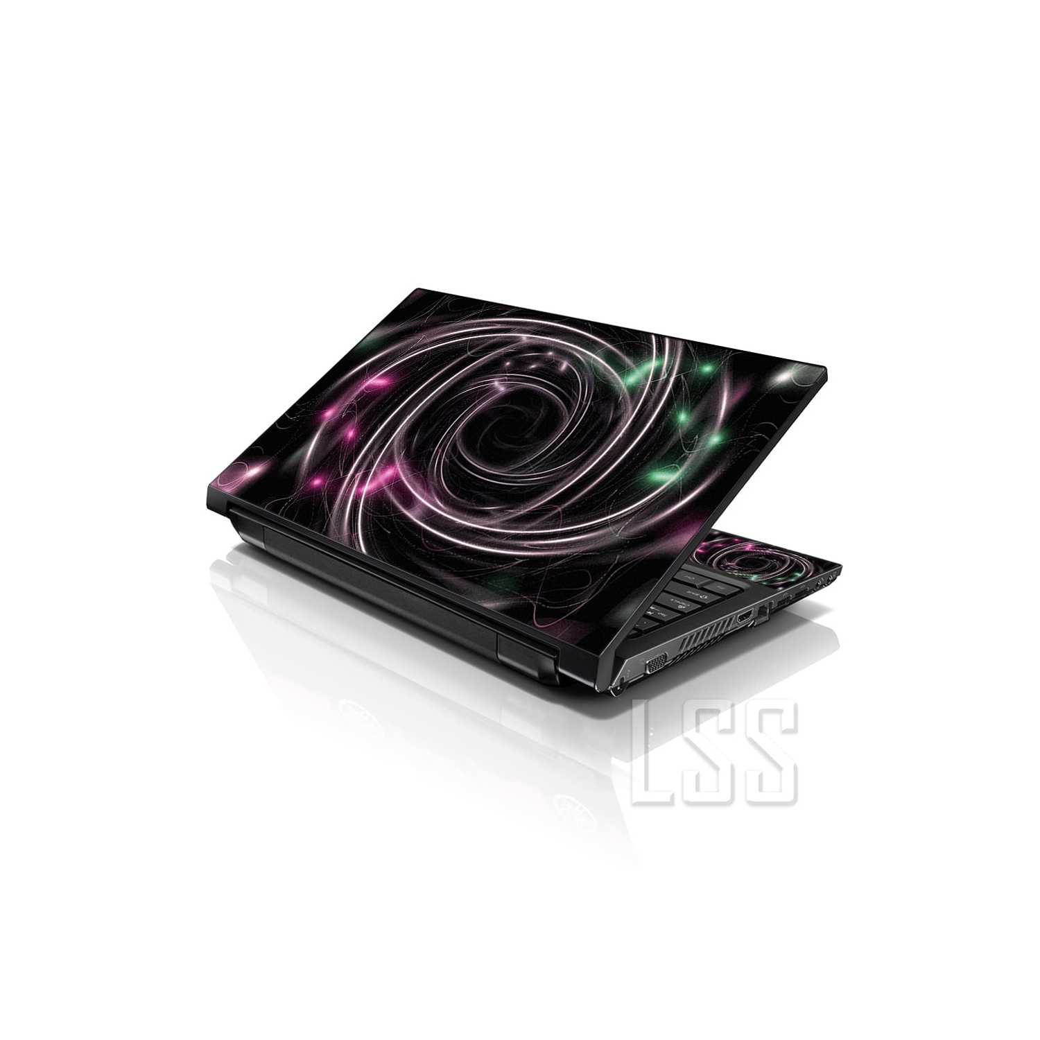 LSS 17 17.3 Inches Laptop Notebook Skin Sticker with 2 Wrist Pads - Reusable Cover Protector Vinyl Sticker Cover Decal Fits 17" - 19" - Tornado