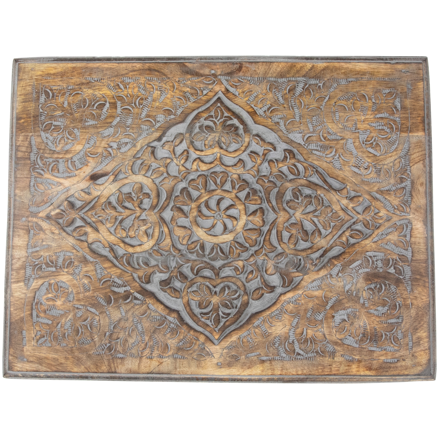 Set of 3 Matte Gray Etched Stackable Nesting Side Tables 24"