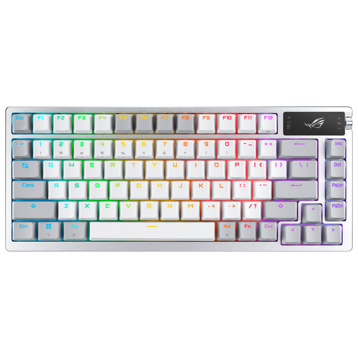 ASUS ROG Azoth Wireless NX Snow Mechanical with OLED Display Custom Gaming Keyboard - Moonlight White - Only at Best Buy