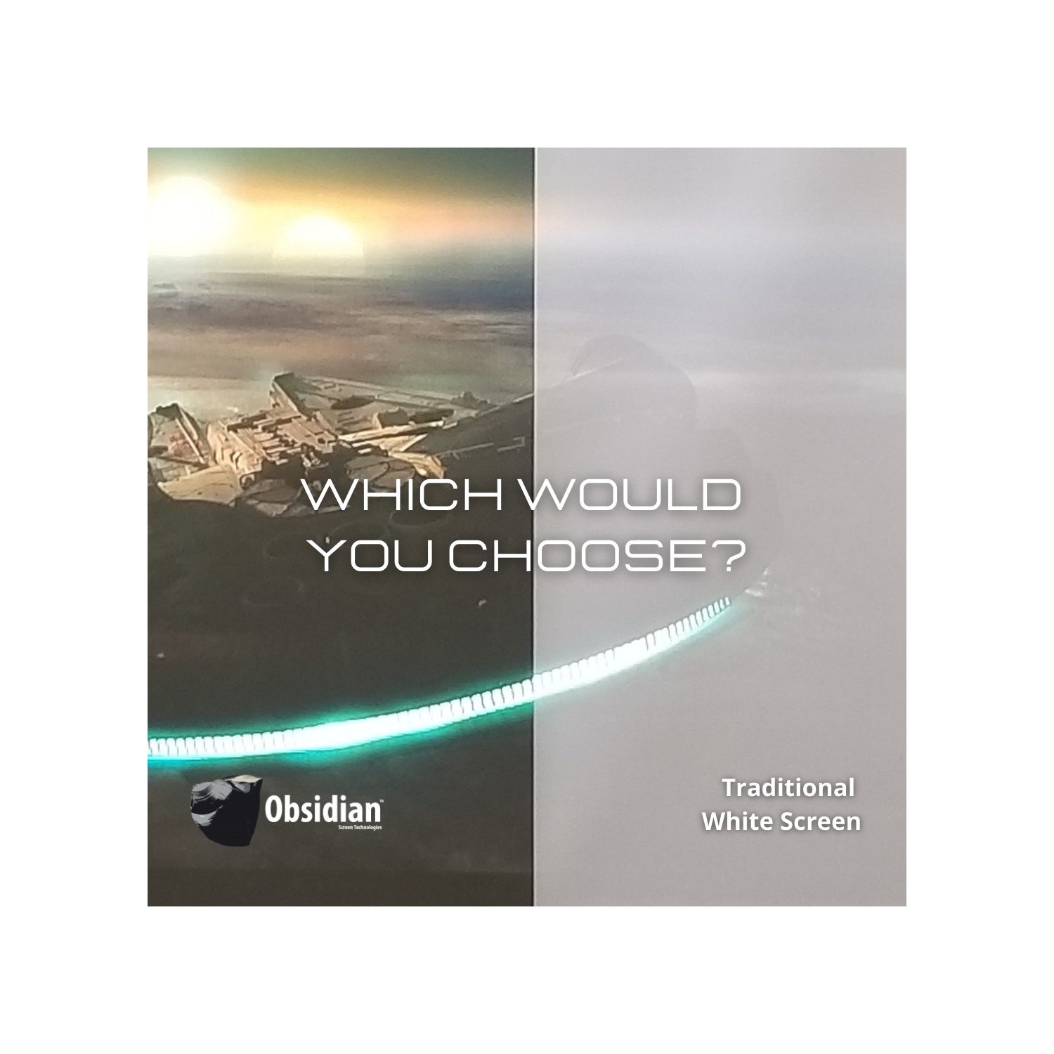 Écran de projection ALR haute qualité à cadre fixe tension 110 po Obsidian Freedom - FABRIQUÉ AU CANADA