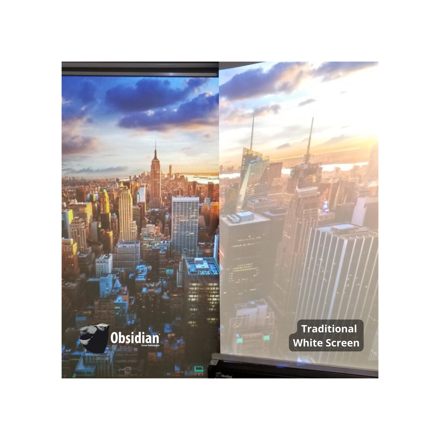Écran de projection ALR Premium à cadre fixe de 110 po série Platinum d'Obsidian - FABRIQUÉ AU CANADA