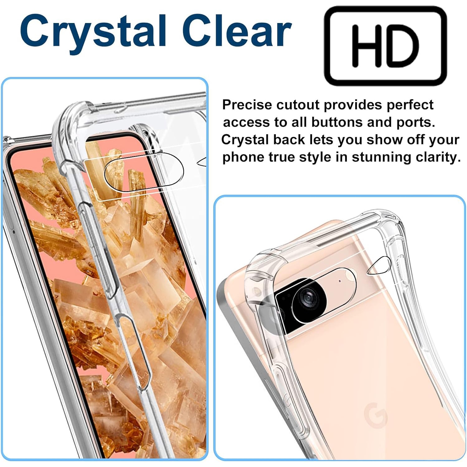 【CSmart】 Thin TPU Bumper Soft Case Back Cover for Google Pixel 8 2023, Clear