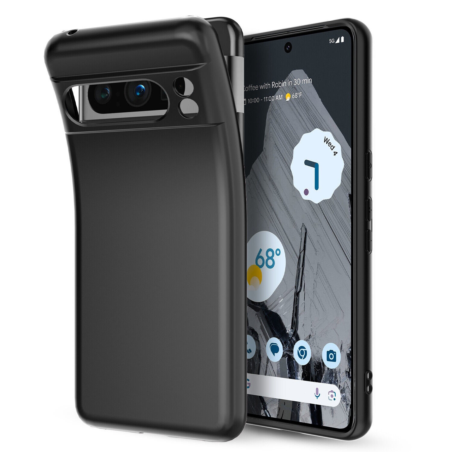 [CSmart] Étui mince en TPUR à dos souple pour Google Pixel 8 Pro 2023, noir