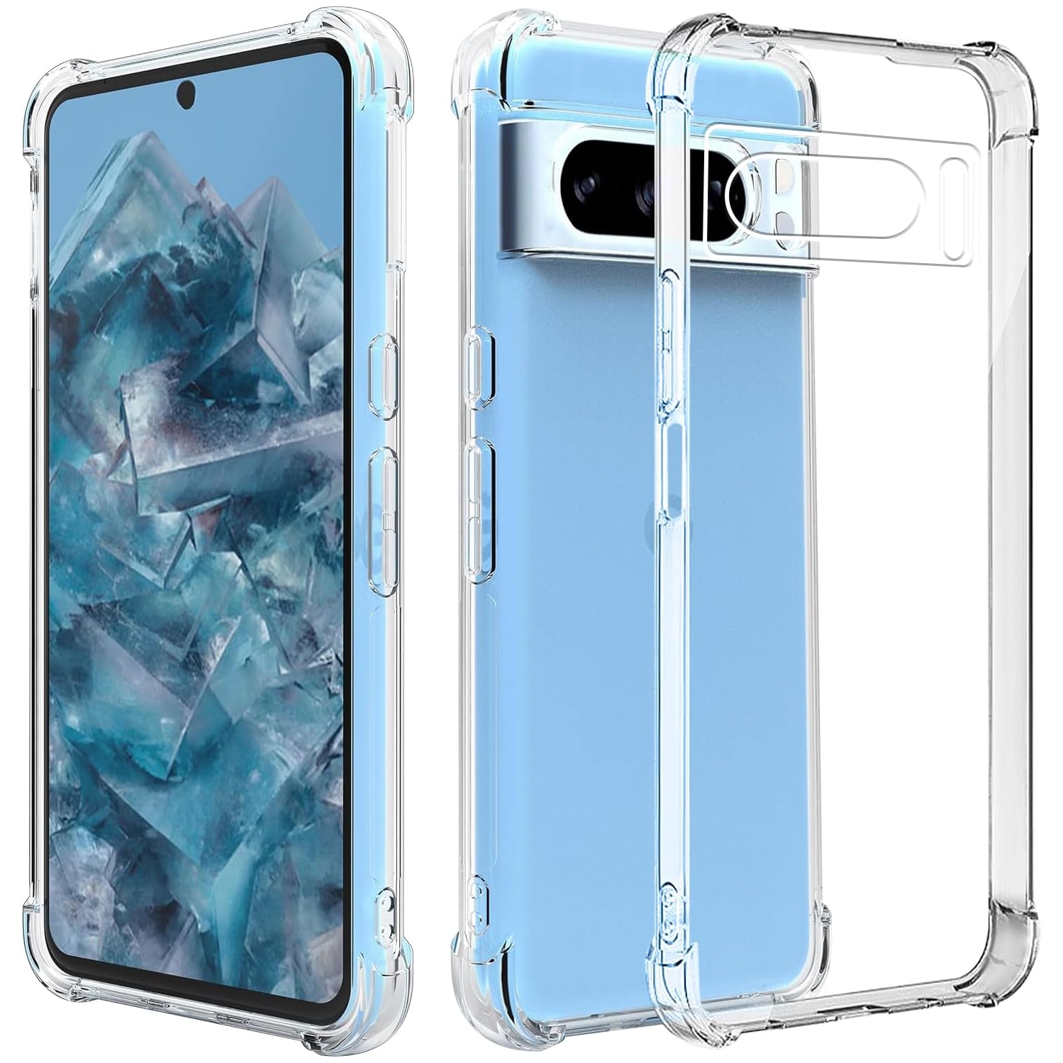 [CSmart] Étui mince en TPUR à dos souple pour Google Pixel 8 Pro 2023, transparent