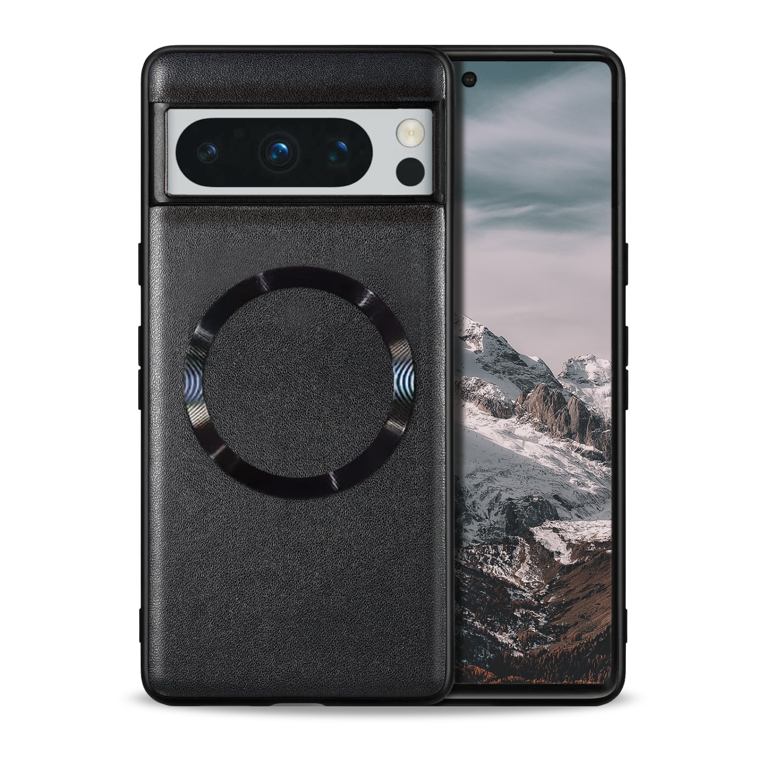 Étui en cuir végétalien d'Adreama pour Pixel 8 Pro de Google