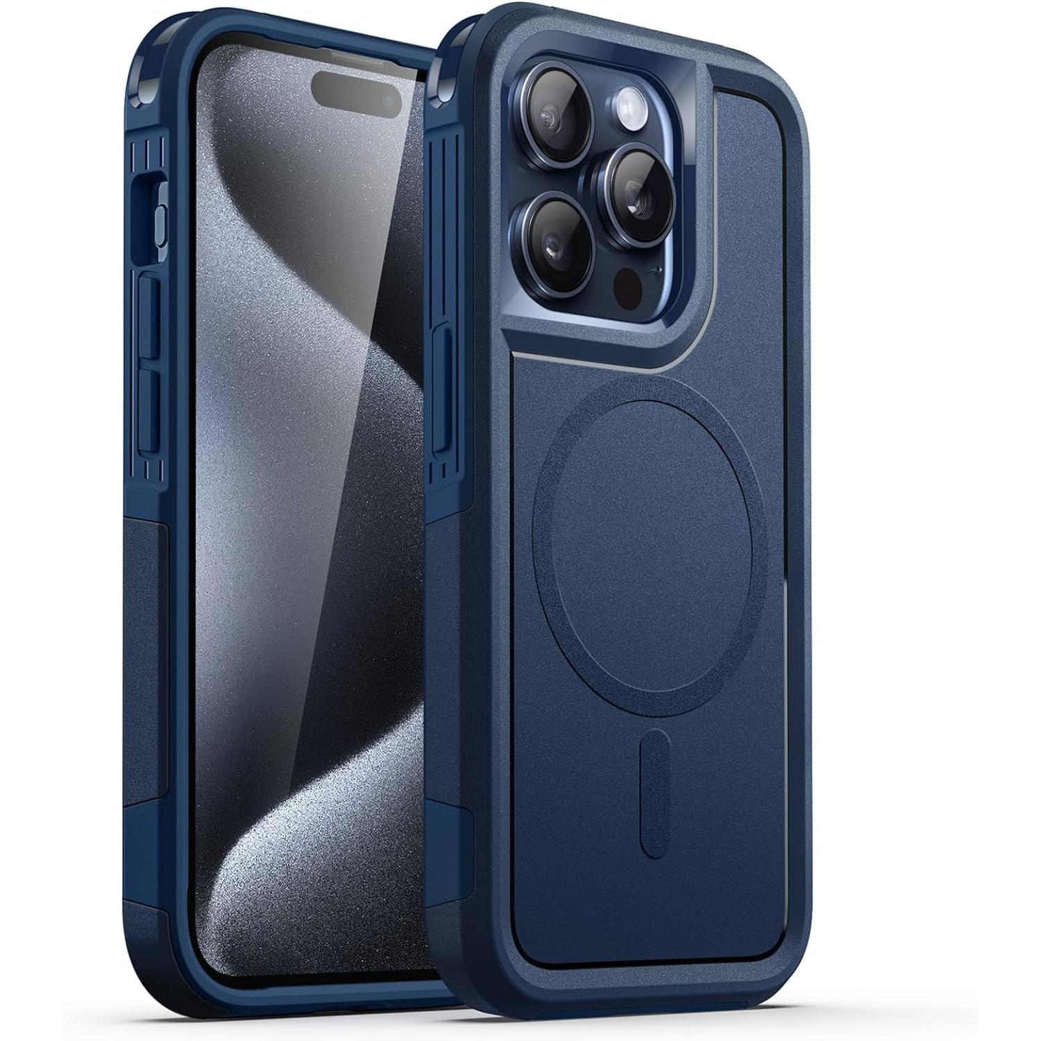 [CSmart] couvercle arrière magnétique sans fil à deux couches pour étui de chargement MagSafe pour iPhone 15 Pro Max