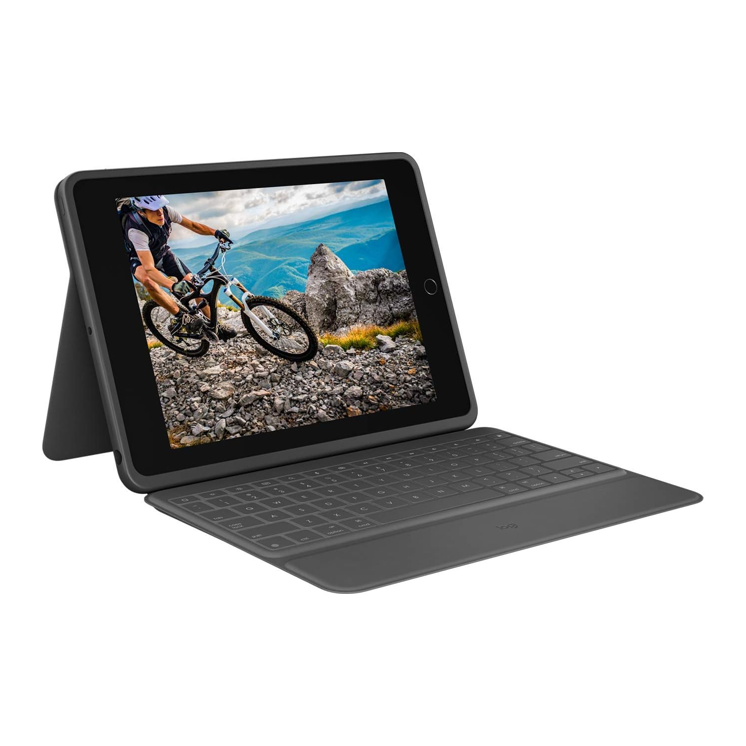 Logitech Rugged Folio Protective Keyboard Case for 10.2" iPad 7/8/9th Gen (Graphite)