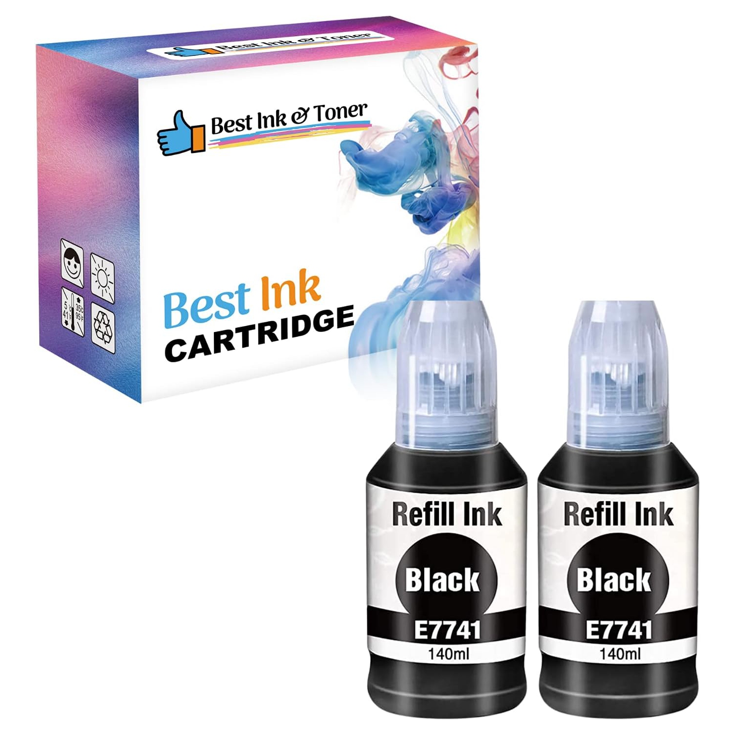 BestInk Compatible Ink Bottle Replacements for 774 T774 for use in Expression ET-3600, Workforce Series ET-16500,ET-4550 (Black Upto 7000 Pages) (2