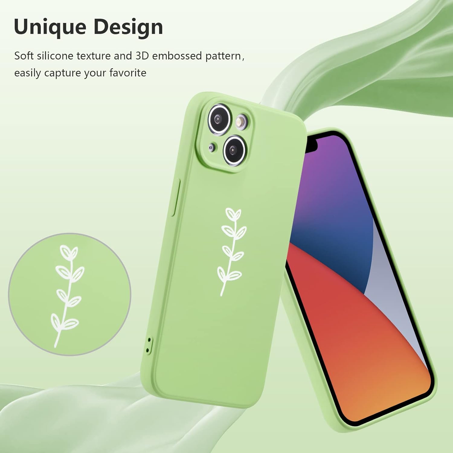 Compatible with iPhone 14 Case [6.1-inch],Liquid Silicone Phone Case,Soft Gel Rubber Slim Cover Anti-Scratch