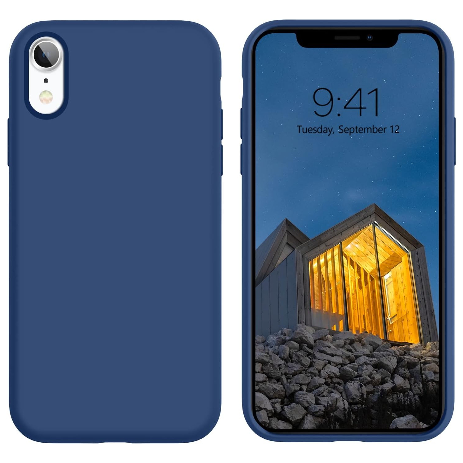 for iPhone XR Case, Liquid Silicone Slim Cover with Microfiber Cloth Lining Cushion Shockproof Full Body
