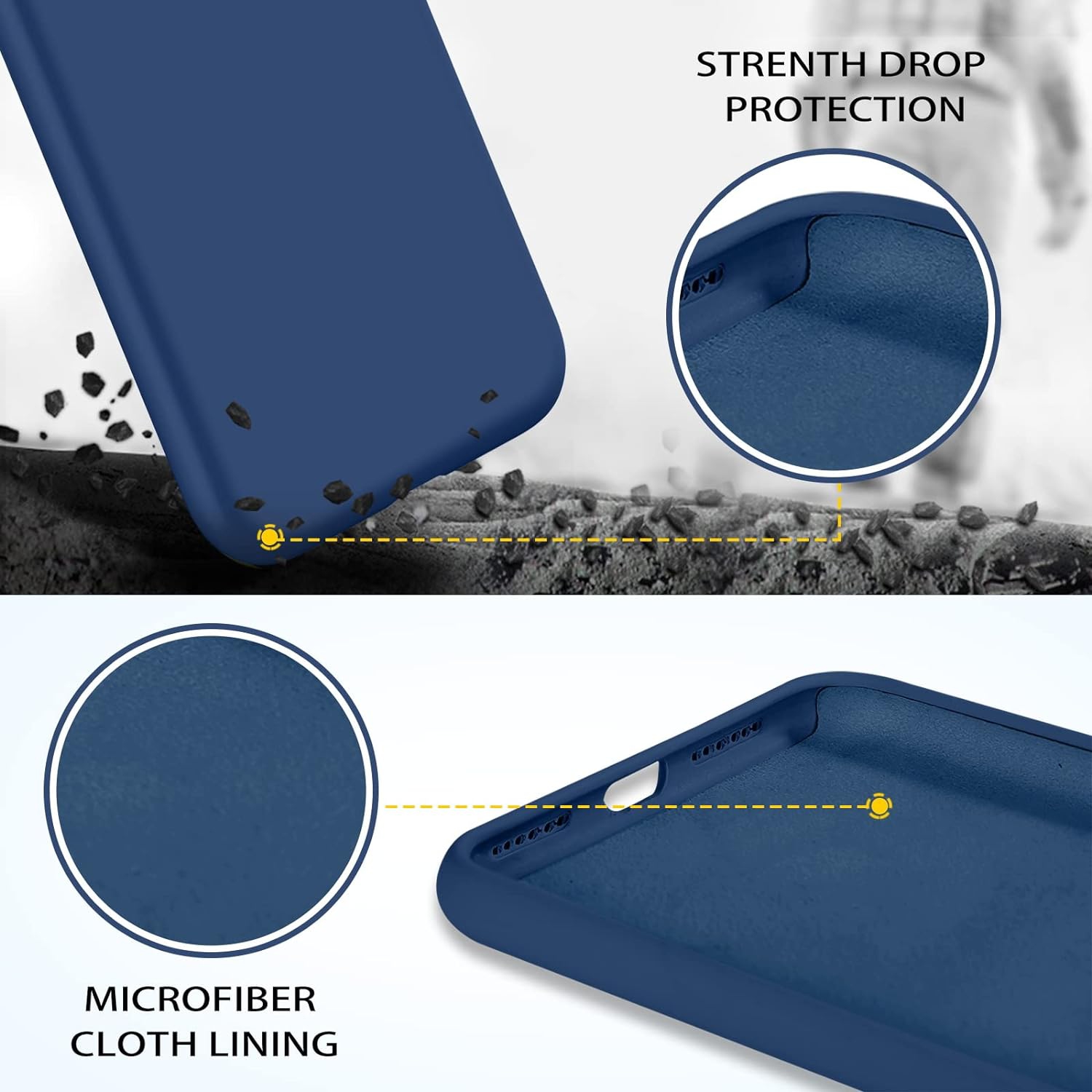 for iPhone XR Case, Liquid Silicone Slim Cover with Microfiber Cloth Lining Cushion Shockproof Full Body
