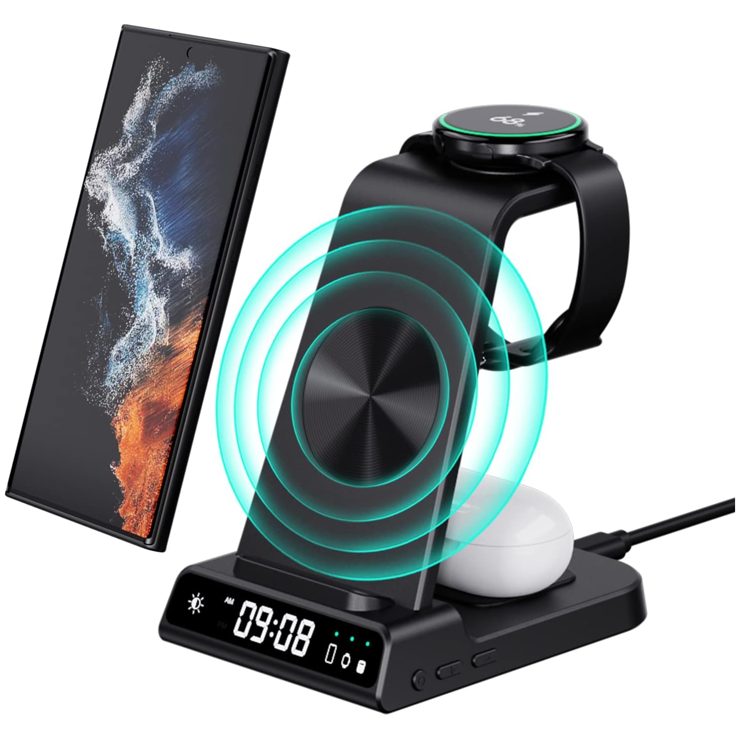 for Samsung Wireless Charger, 3 in 1 Wireless Charging Station for Samsung S22 Ultra/Z Flip 4/Fold