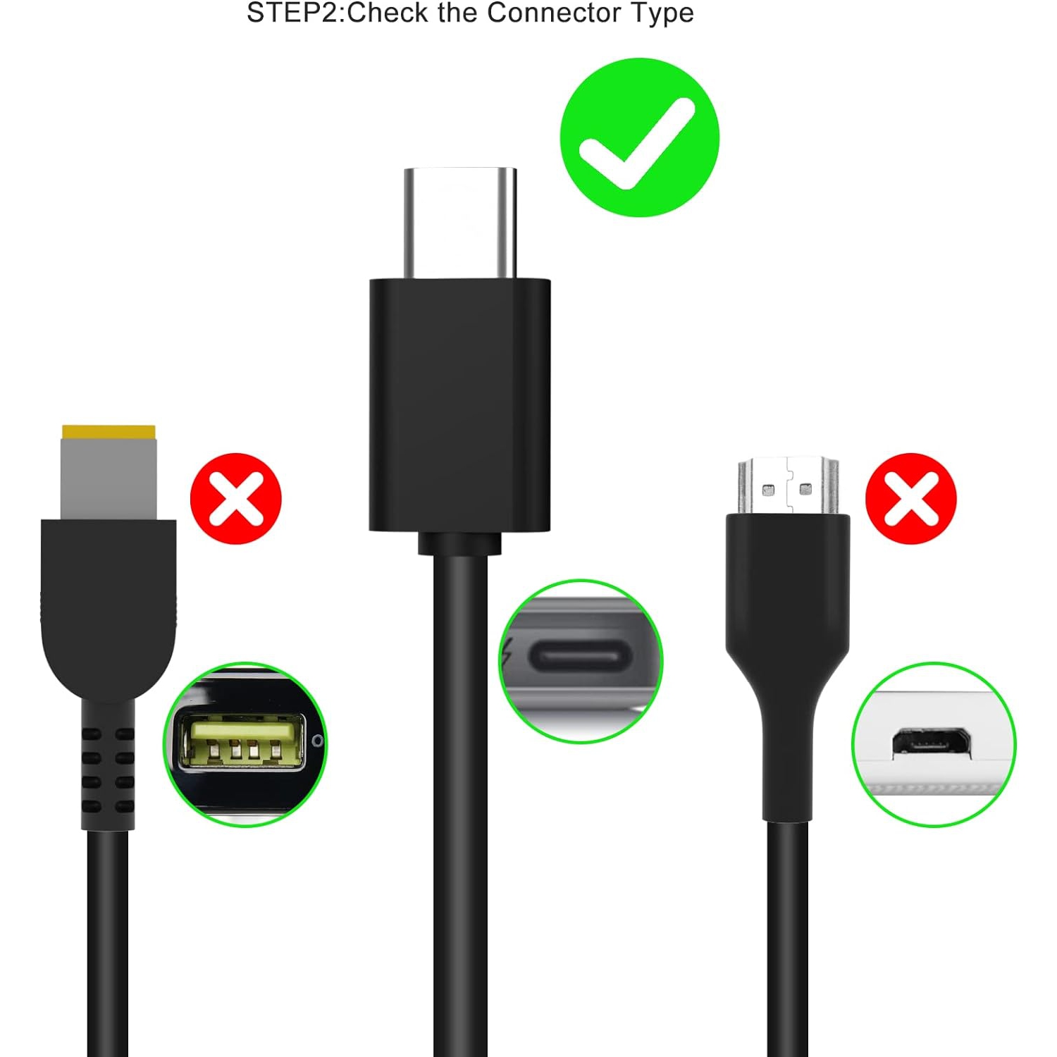 Chargeur de portable USB-C 45 W compatible avec le Chromebook de 45 W de type C de série C d'Acer de HP de Samsung d'Acer