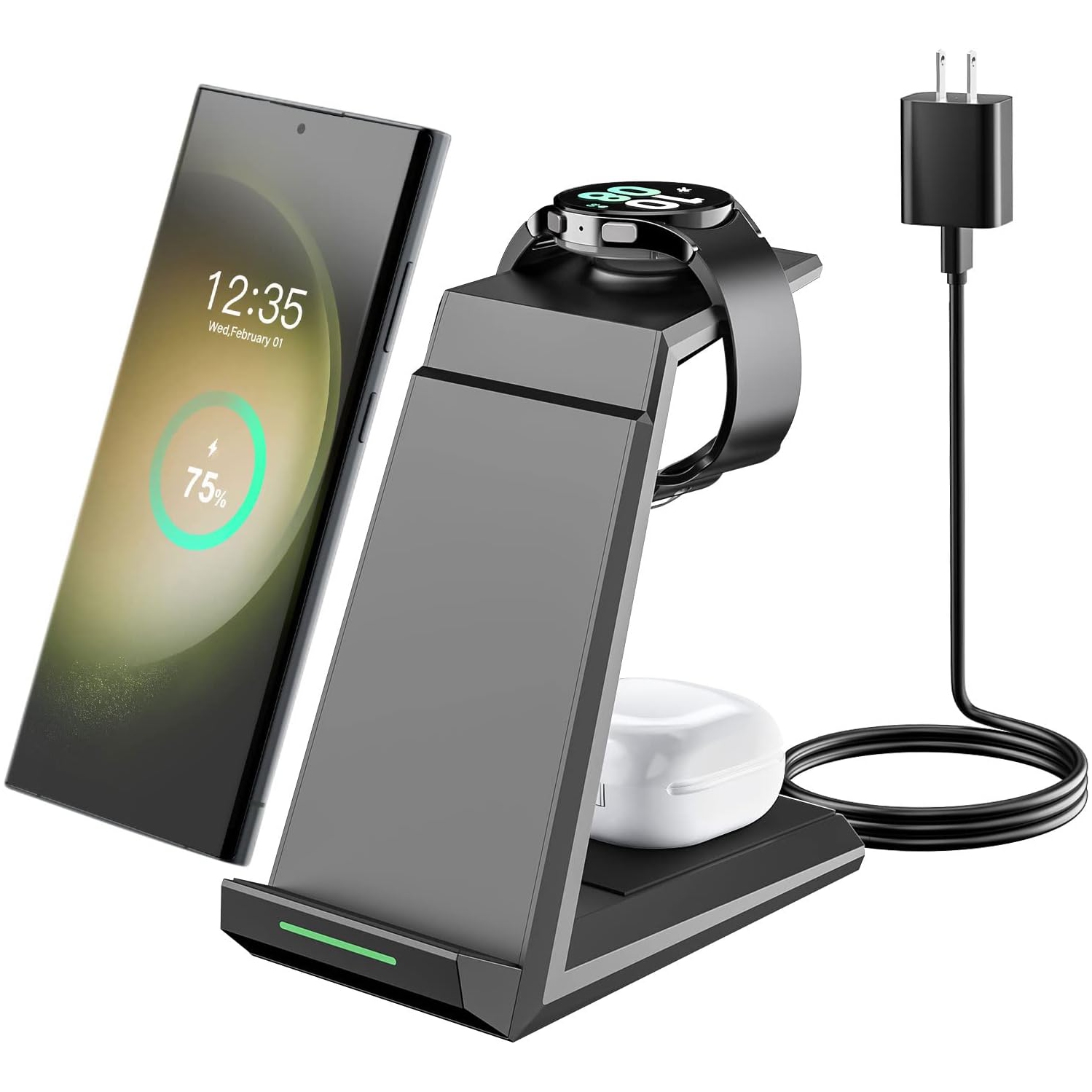 Wireless Charger for Samsung - 3 in 1 Charging Station for Multiple Devices, Fast Charger Stand Dock for Galaxy