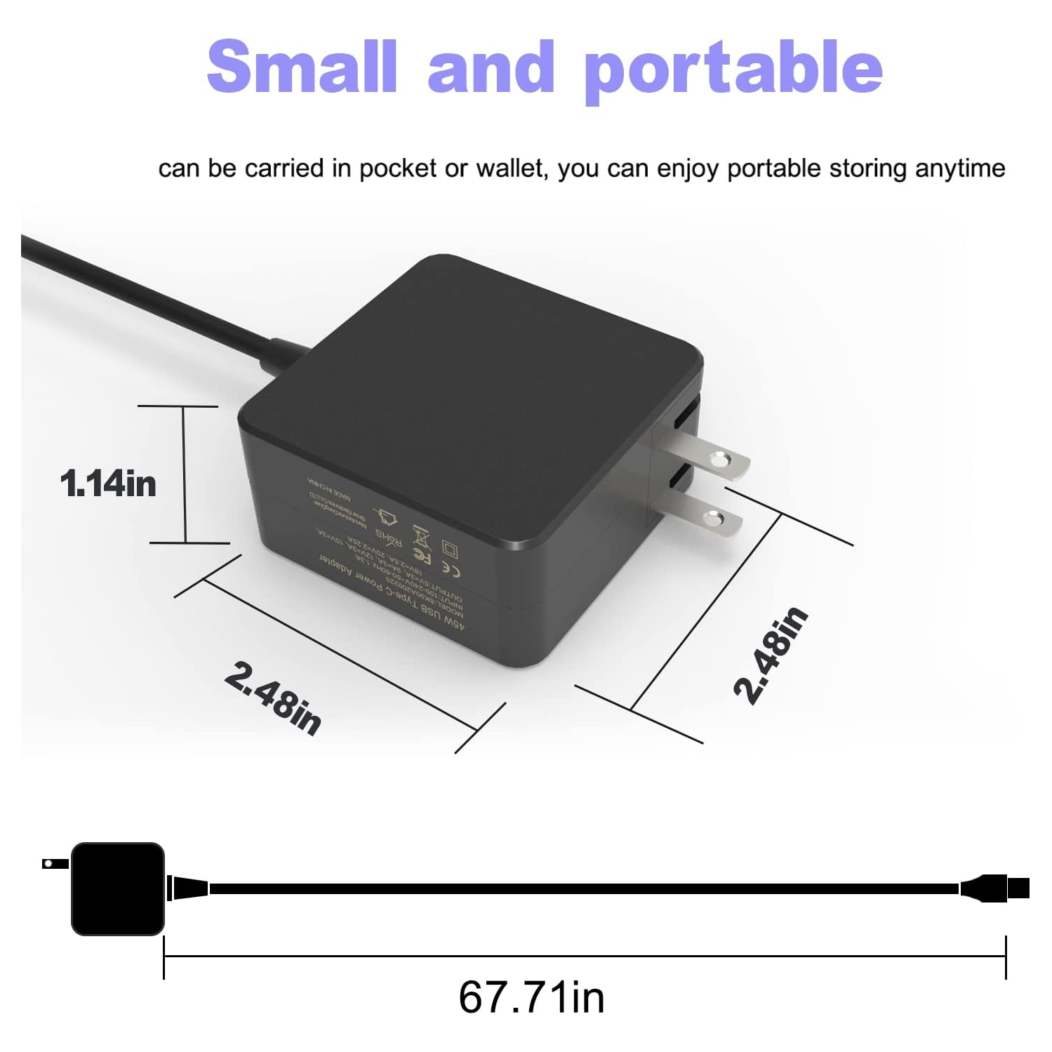 45W USB-C Charger for Chromebook Charger: Samsung Chromebook Charger, Asus/Lenovo/Acer/HP/Dell Chromebook USB C Laptop,