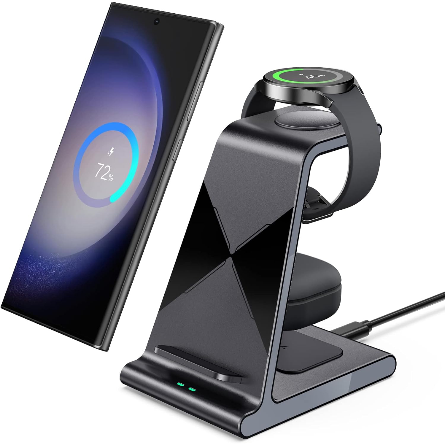Wireless Charger for Samsung, Charging Station 3 in 1 Compatible with Samsung Galaxy S23 Ultra/S23+/S23/S22