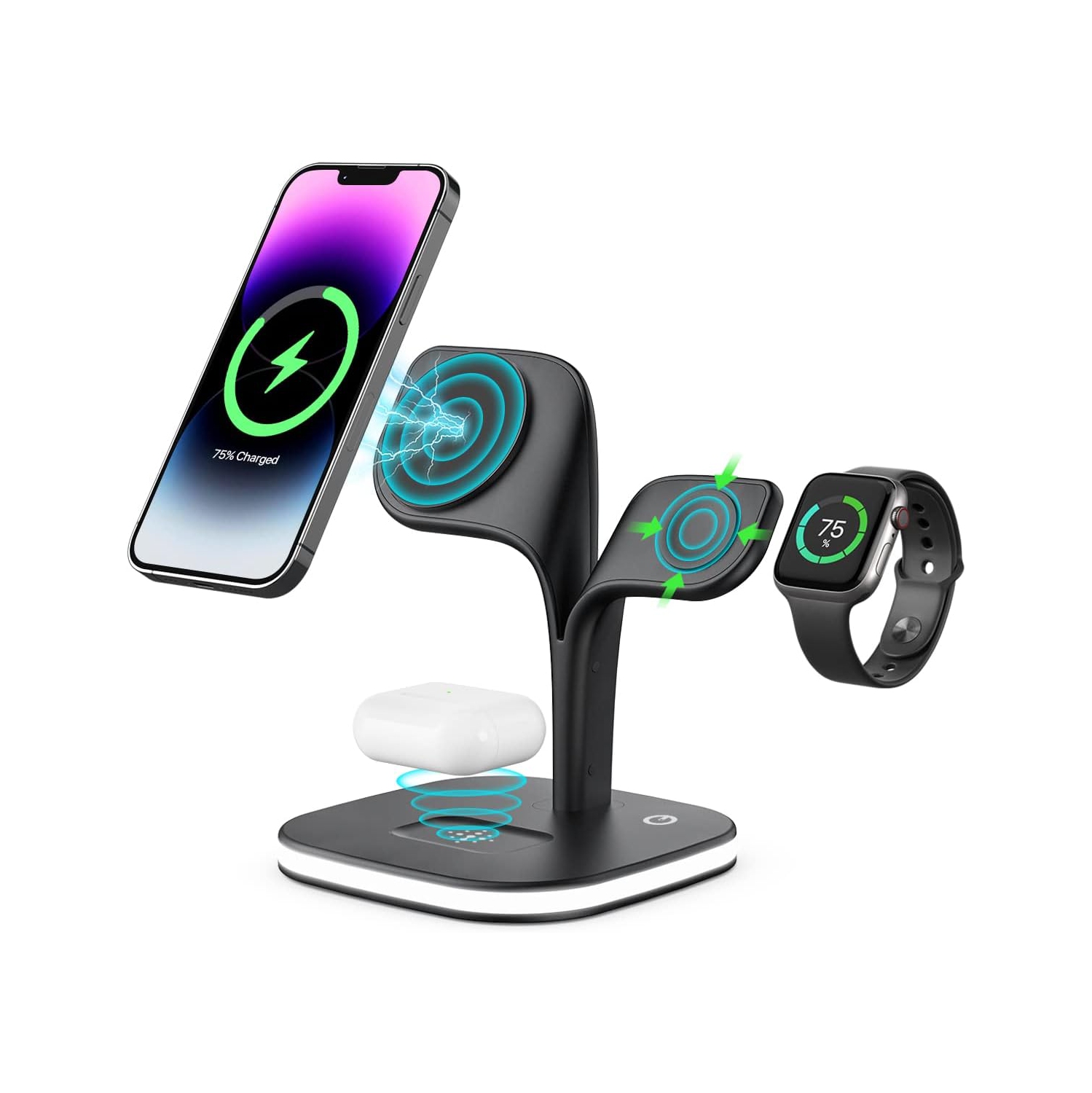 Magnetic Charging Station, 5 in 1 Faster Mag-Safe Wireless Charger Stand for iPhone 14,13,12 Pro/Max/Mini/Plus,