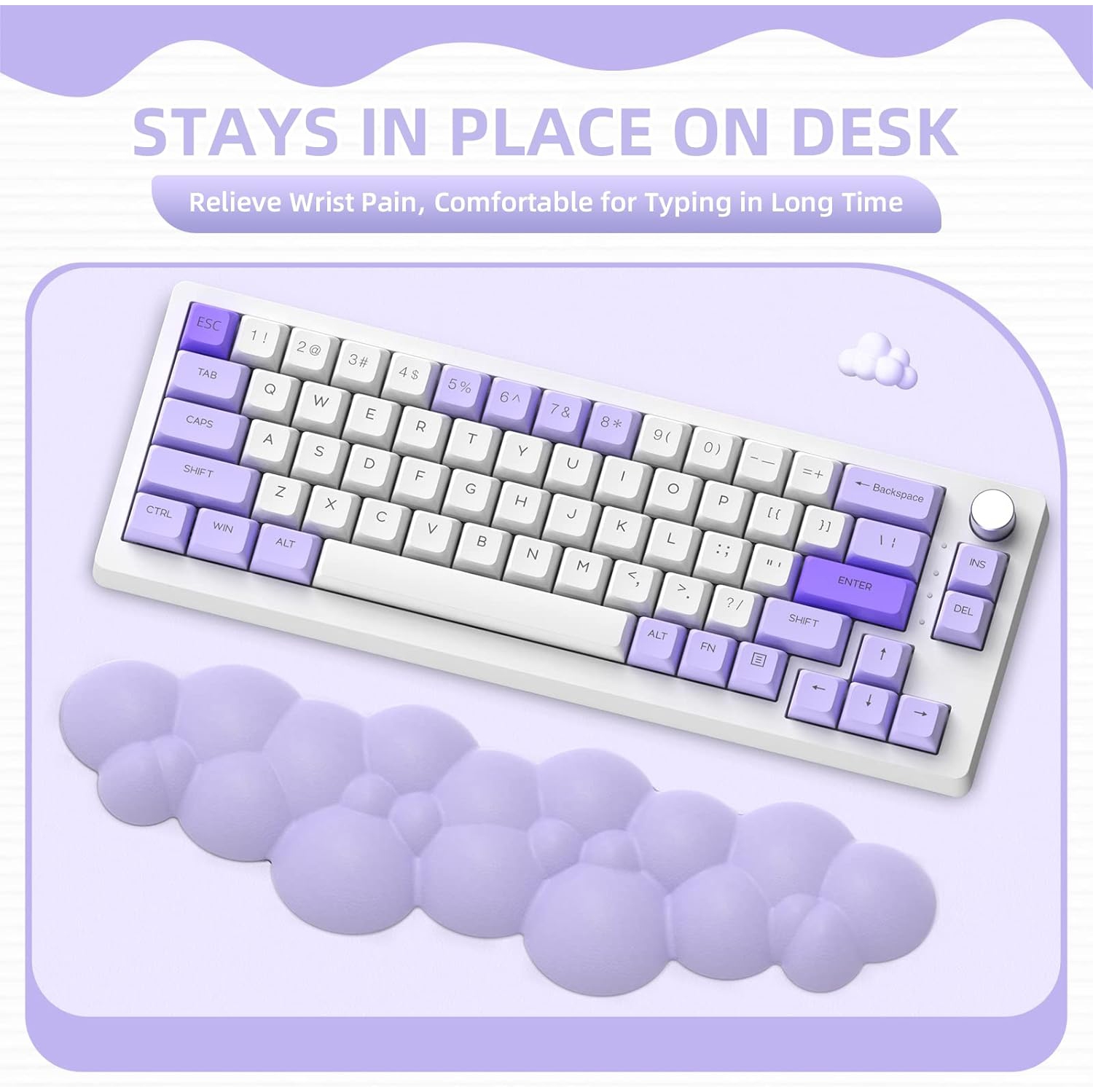 Keyboard Wrist Rest,Memory Foam Wrist Pad Smooth Fiber Hand Rest for  TKLKeyboard