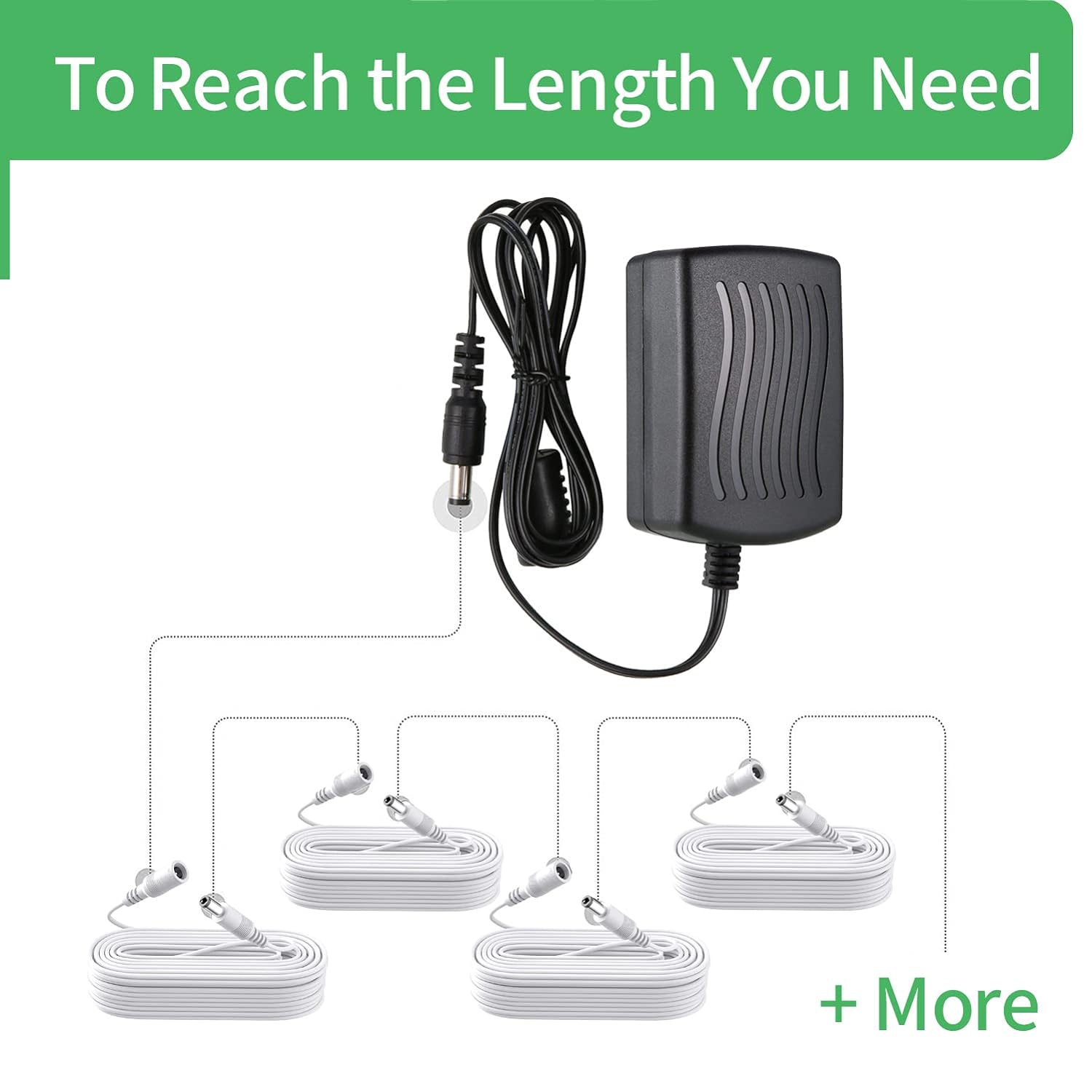 Câble d'alimentation c.c. 12&nbsp;V pour enregistreur vidéo numérique de caméra de surveillance vidéo autonome, rallonge c.c. de 33FT m 5,5&nbsp;mm