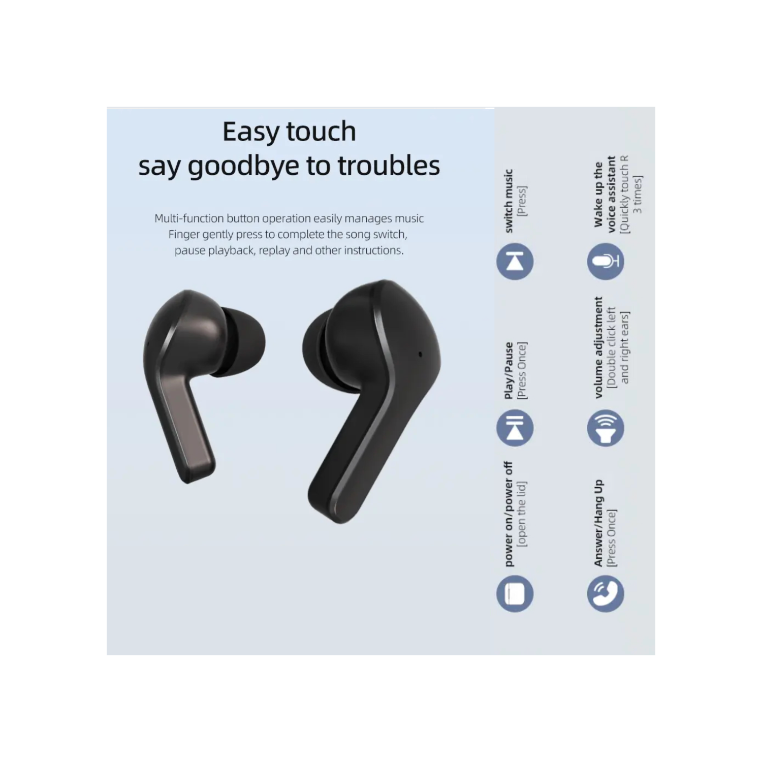 TUTT T6 BT 5.3 Earbuds True Wireless Headset Stereo Headphones In Ear Earphone With Digital Display and Transparent Case. Dual Microphone with Active