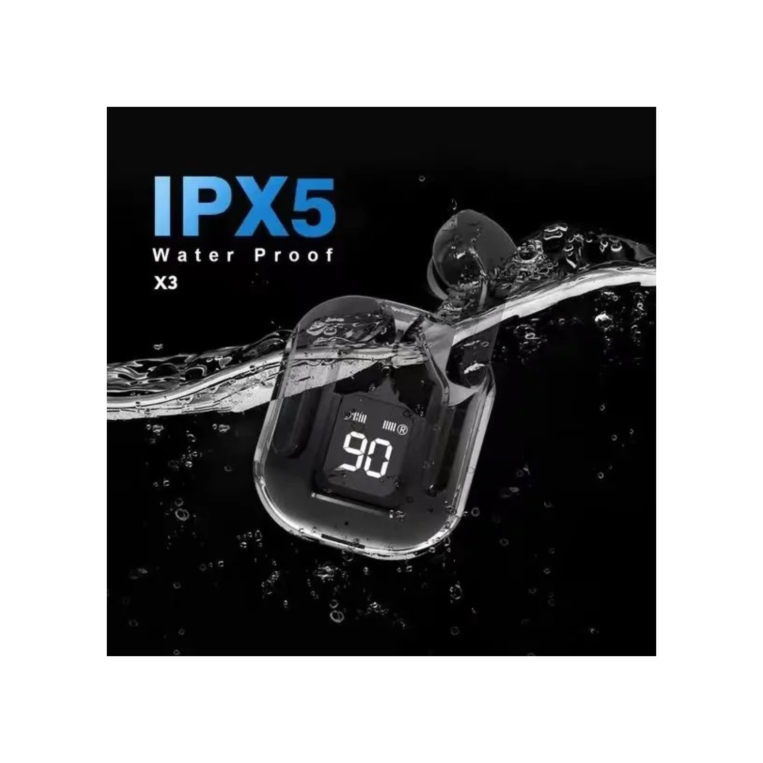 TUTT T6 BT 5.3 Earbuds True Wireless Headset Stereo Headphones In Ear Earphone With Digital Display and Transparent Case. Dual Microphone with Active