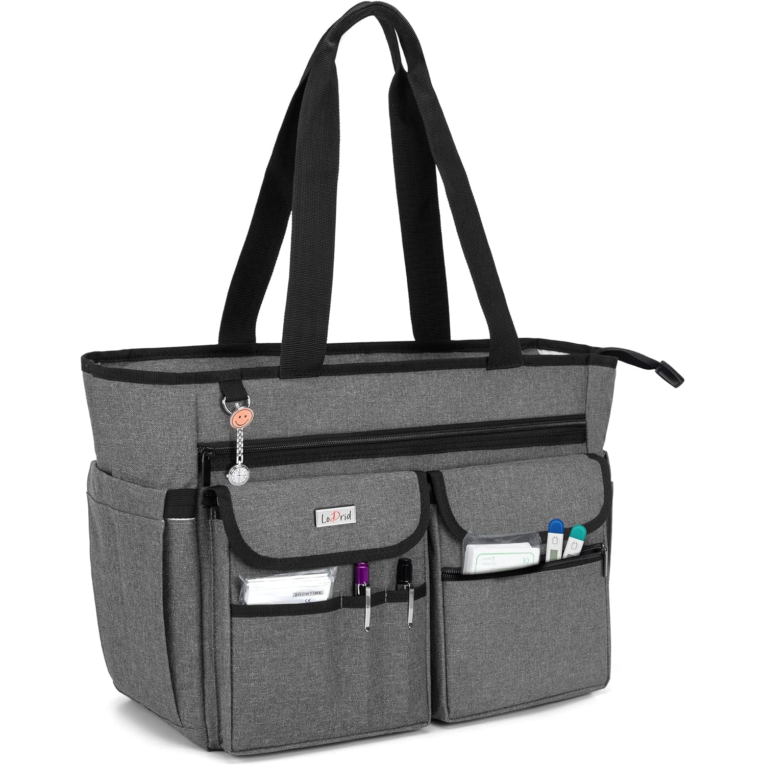 Nurse Tote Bag with Bottom Padded Pad, Nurse Bags and Totes for Work, with Separated Storage Laptop Layer (up to
