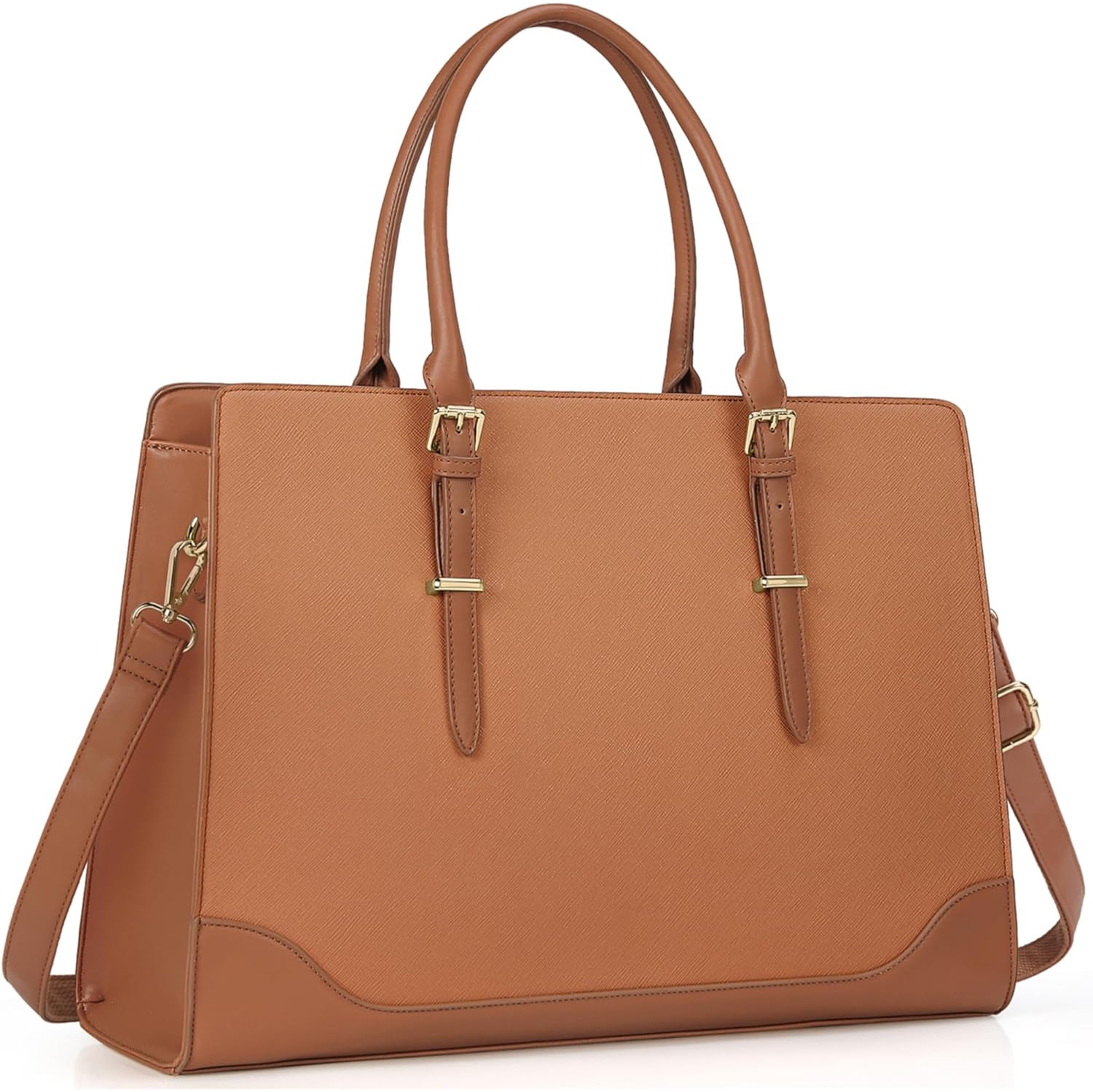 Laptop Bag for Women 15.6 Laptop Tote Bag PU Leather Shoulder Bags Waterproof Lightweight Work Bag Large Capacity