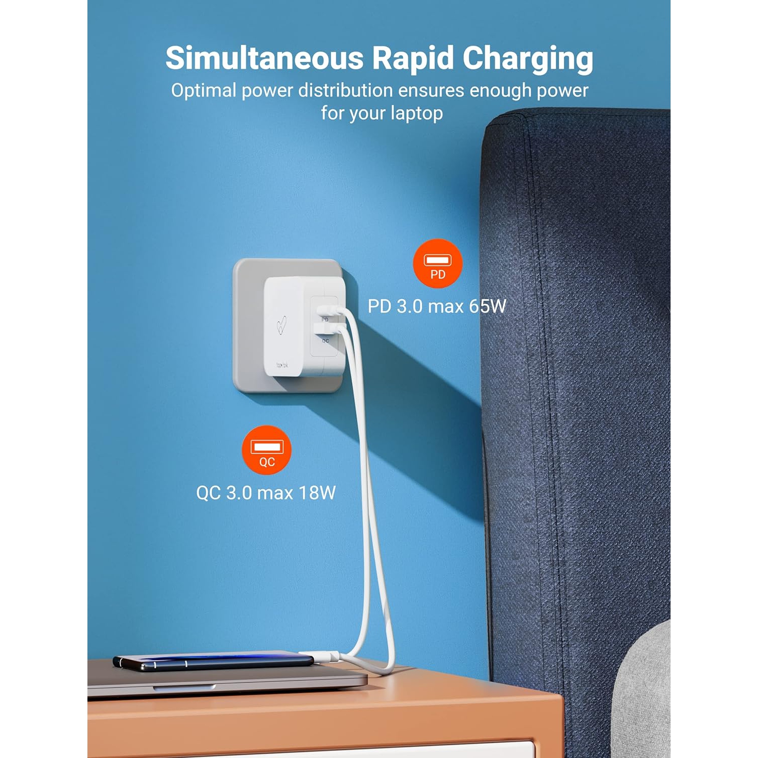 100W USB C Charger Block, Fast Charger USB C Wall Charger with GaN, Type C Charger USB C Laptop Charger