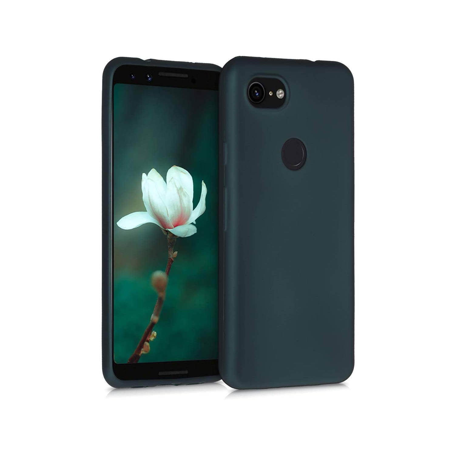 Étui compatible avec l'étui pour Pixel 3a de Google - Étui mince souple en silicone TPUR métallique - Sarcelle métallique