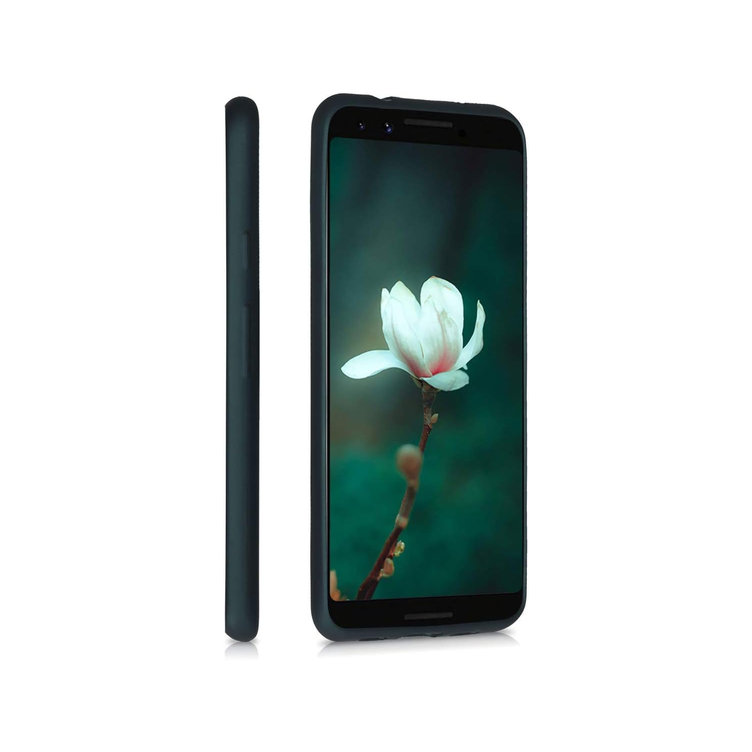 Étui compatible avec l'étui pour Pixel 3a de Google - Étui mince souple en silicone TPUR métallique - Sarcelle métallique