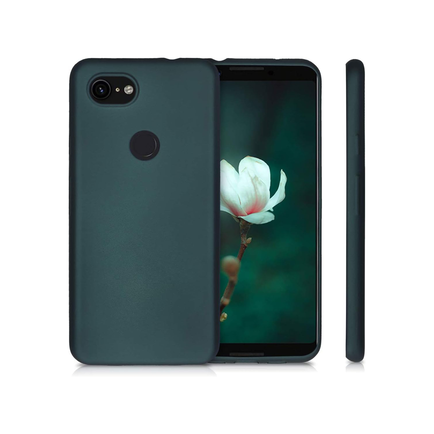 Étui compatible avec l'étui pour Pixel 3a de Google - Étui mince souple en silicone TPUR métallique - Sarcelle métallique