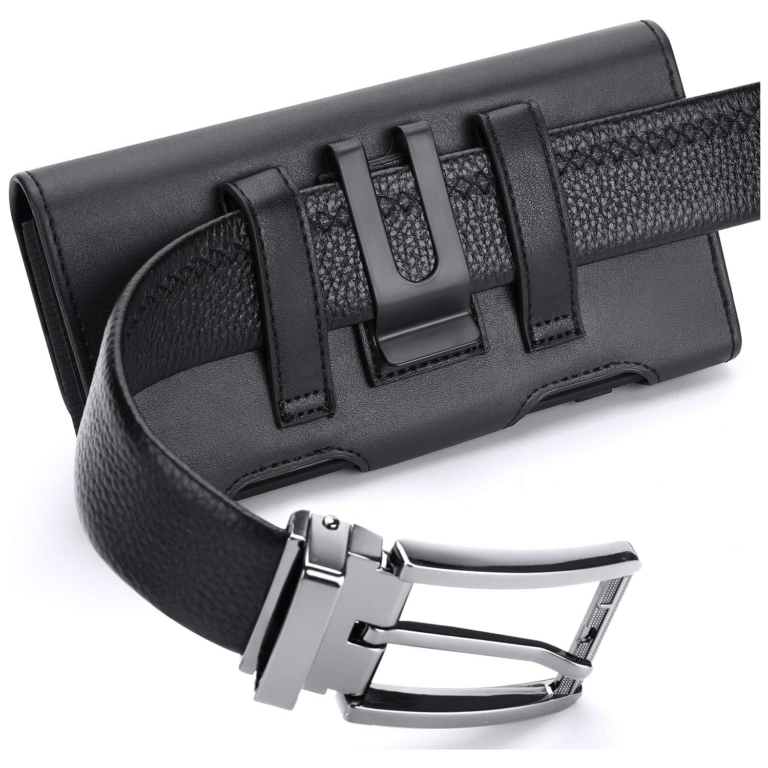 Google Pixel 4a 5G 4 XL Holster Case, Google Pixel 3a XL Belt Clip Case, Leather Belt Clip Pouch Holster Case