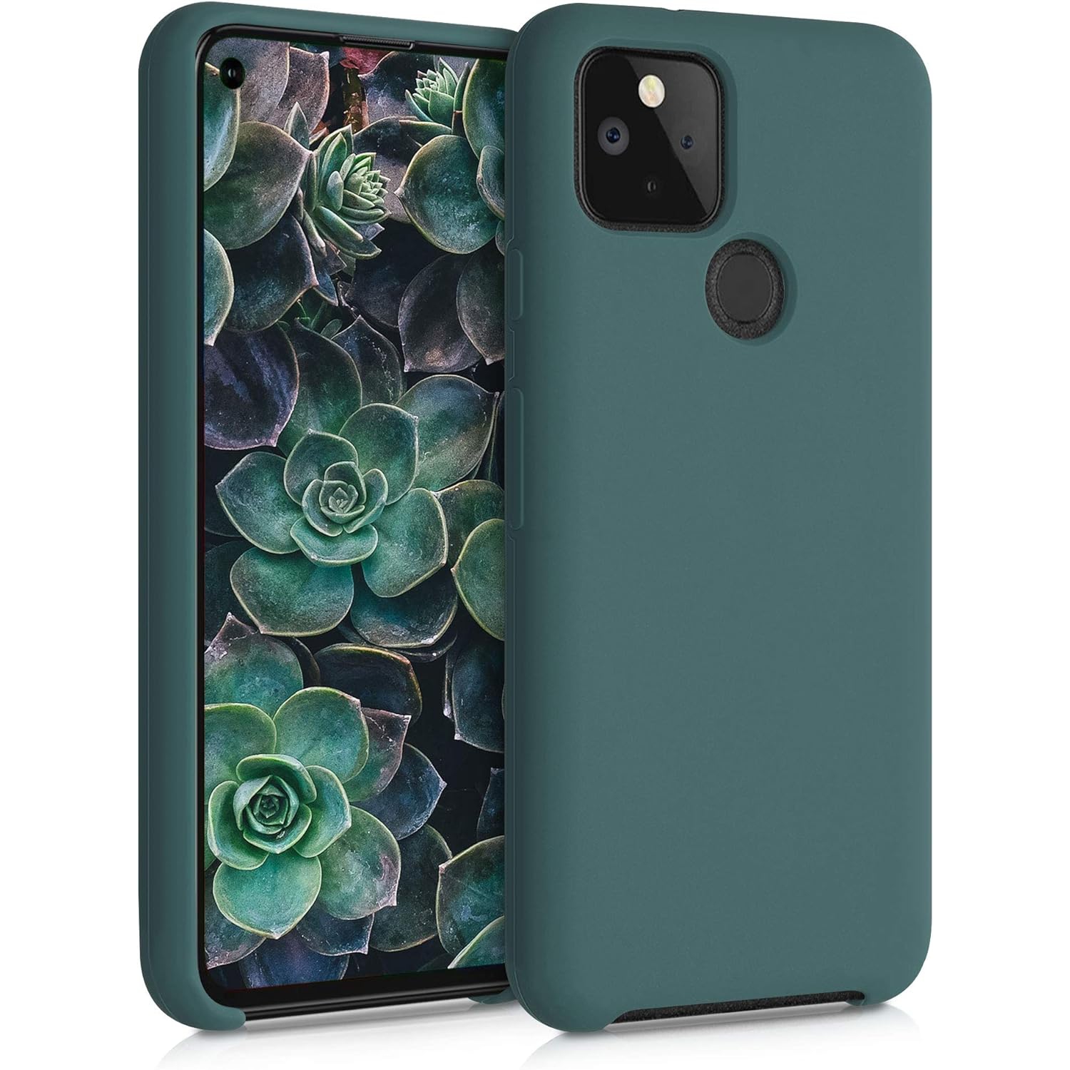 Case Compatible with Google Pixel 5 Case - TPU Silicone Phone Cover with Soft Finish - Blue Green