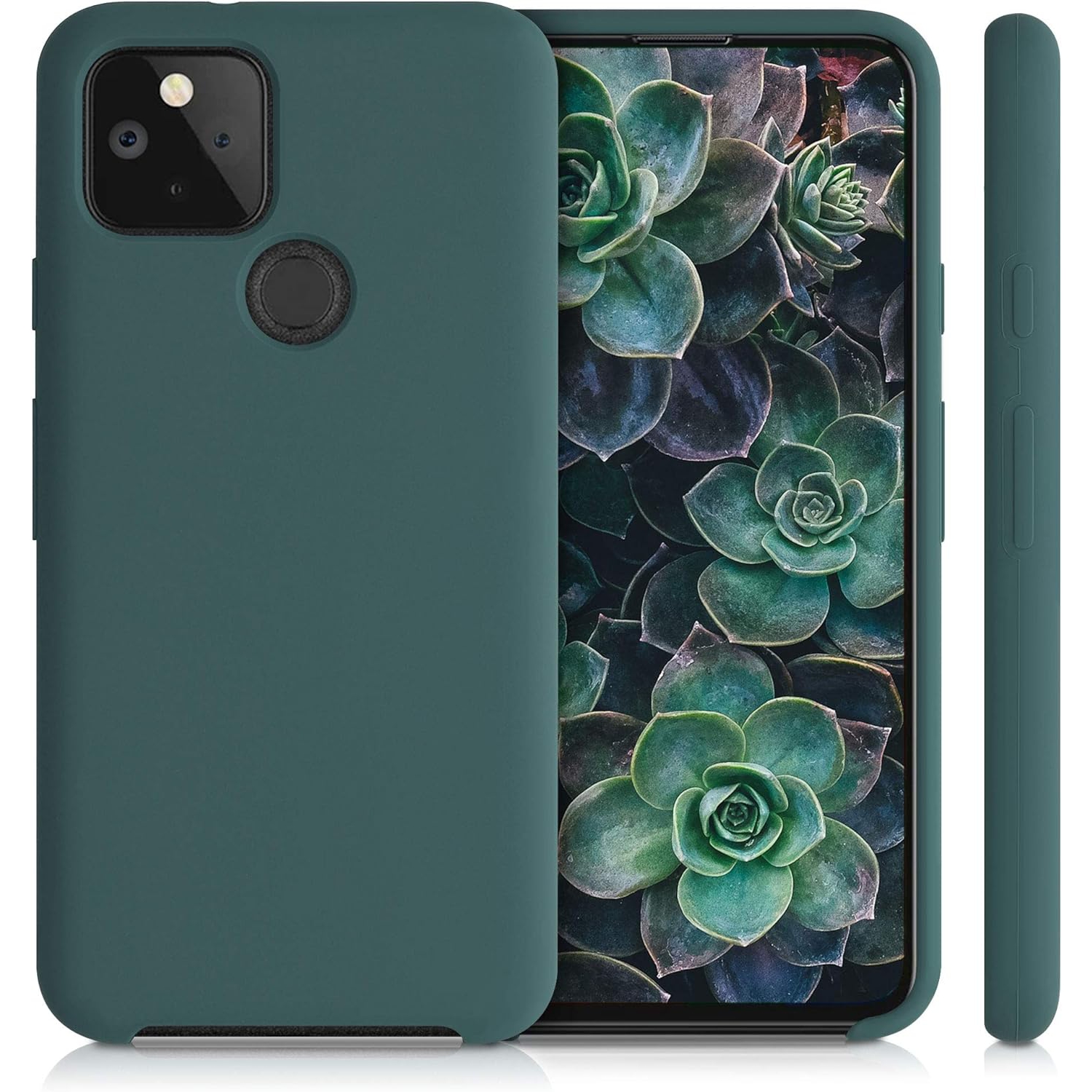 Case Compatible with Google Pixel 5 Case - TPU Silicone Phone Cover with Soft Finish - Blue Green